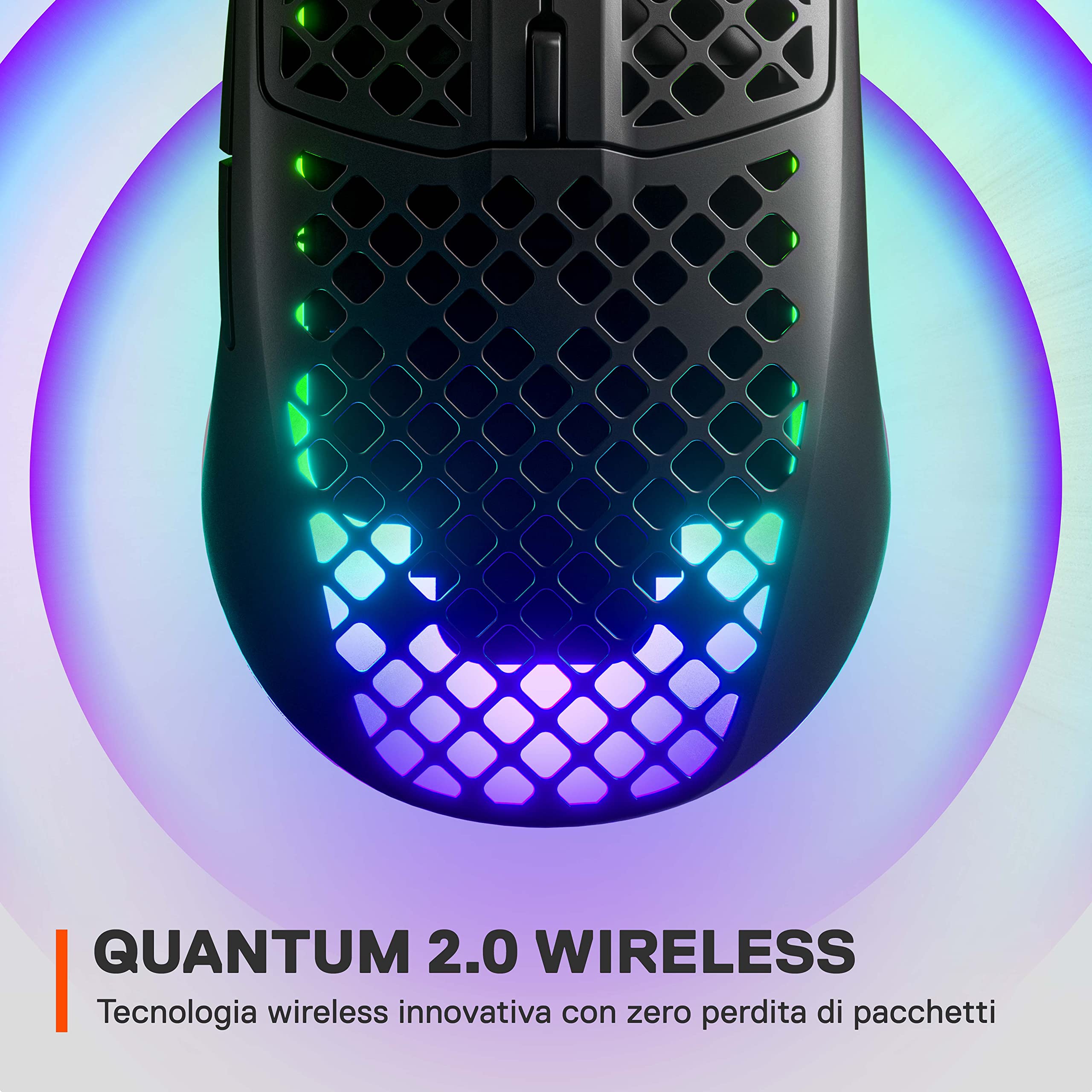 SteelSeries Aerox 3 Wireless Mouse Gaming 68g Onyx Nero