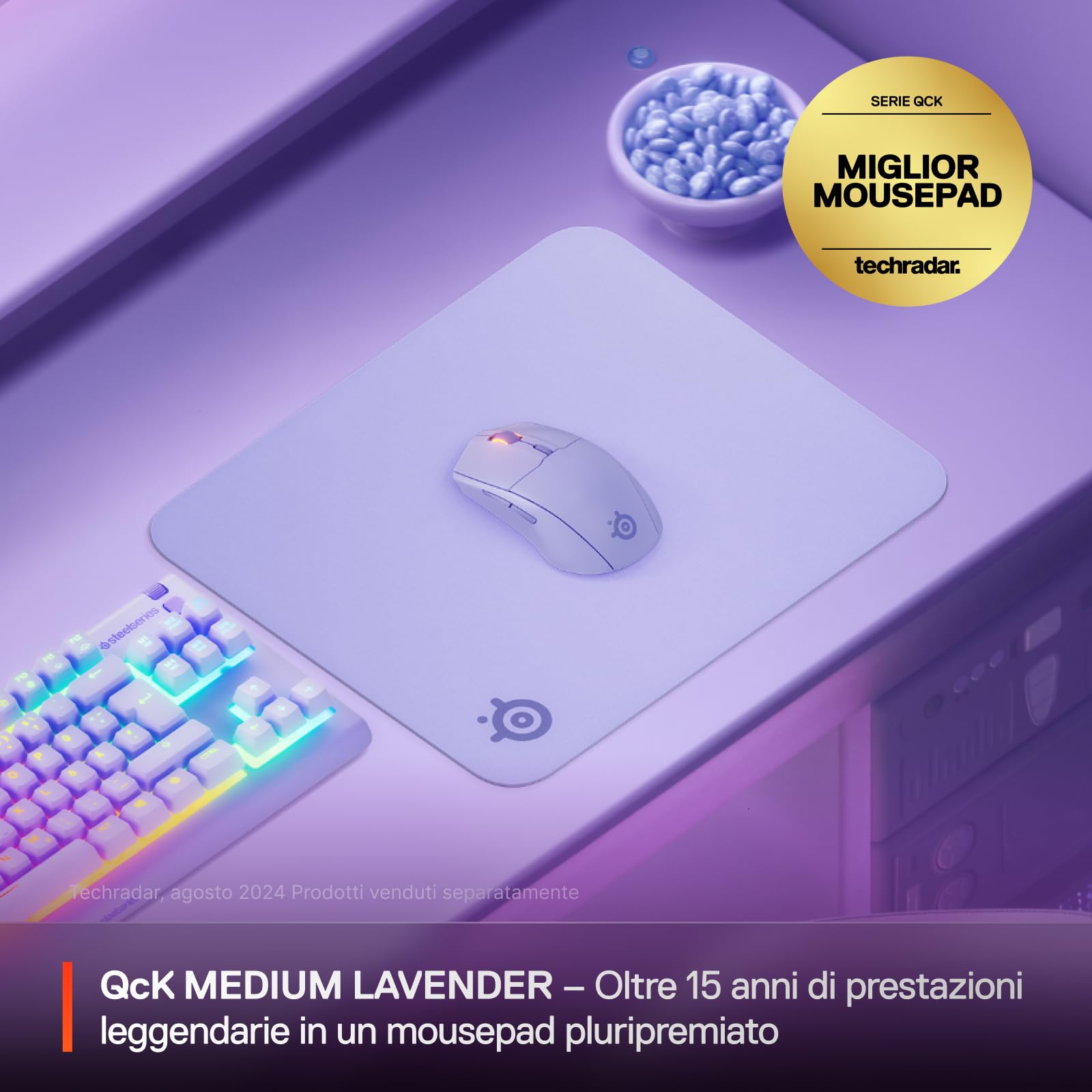 SteelSeries QcK Medium Tappetino gaming lavender 320x270 mm