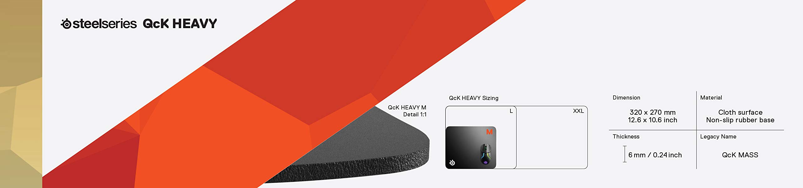 SteelSeries QcK Heavy Tappetino Mouse Large Spesso Nero