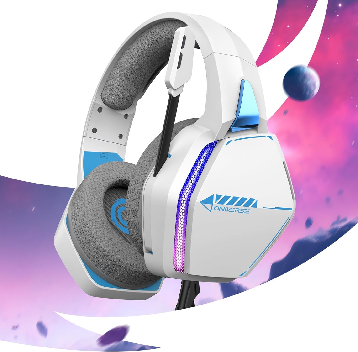 Oniverse Nebula Arctic White cuffie gaming 50mm jack PS5/PC