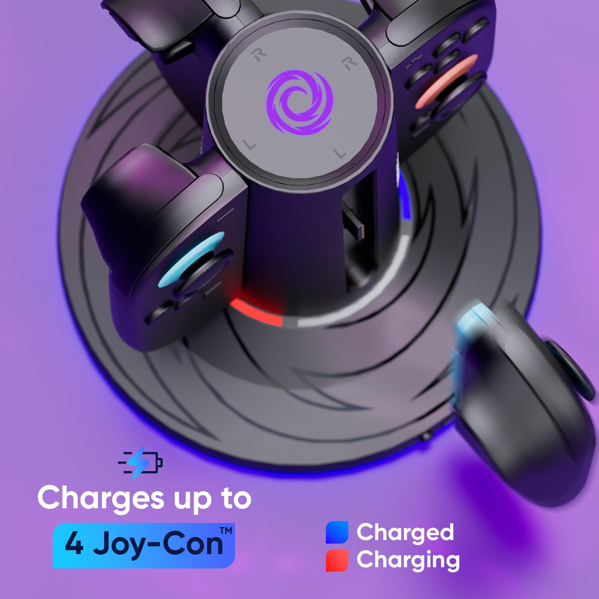 Oniverse Charging Station 4 Joy-Con Switch 2 USB-C LED
