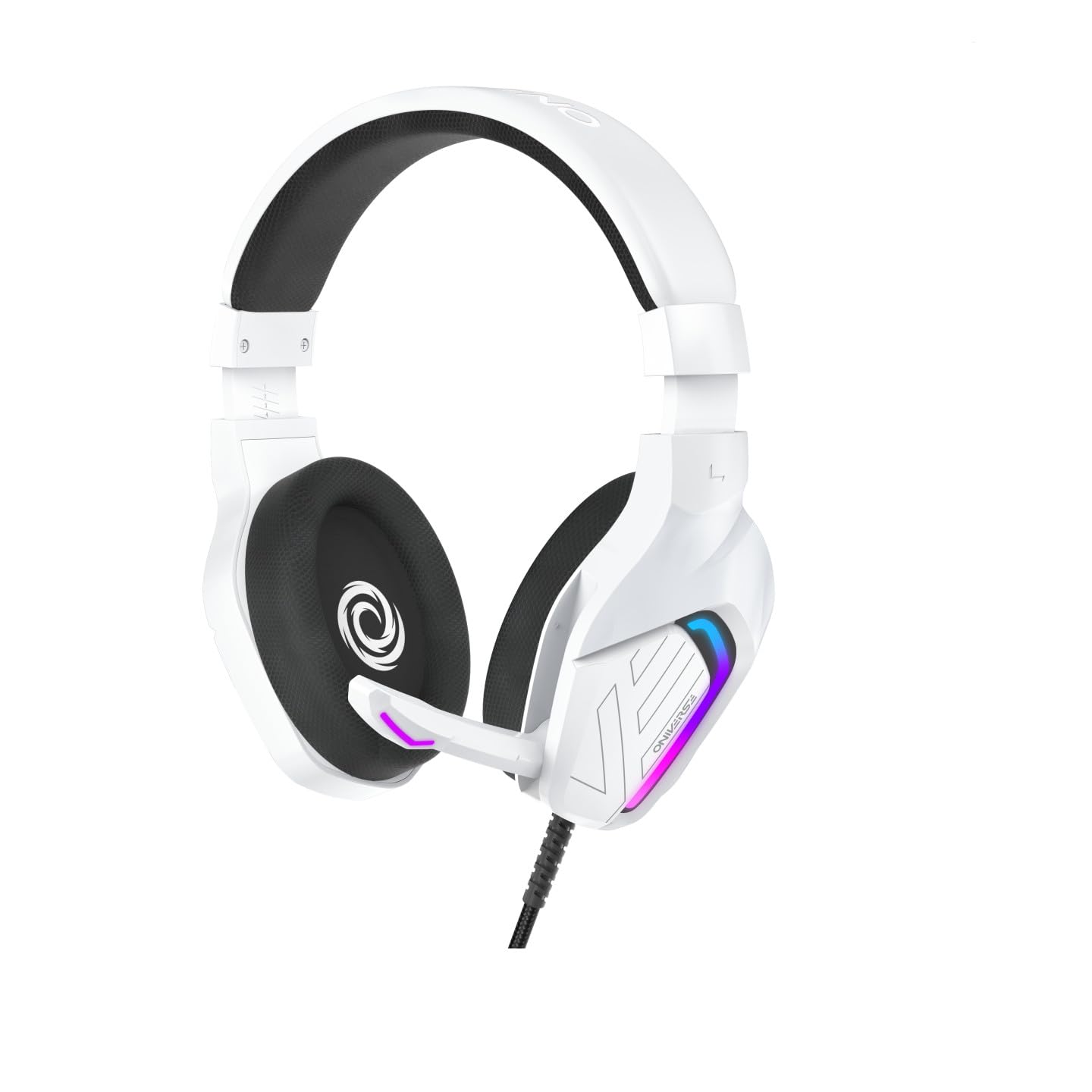 Oniverse Meteor cuffie gaming cablate bianco LED 50 mm