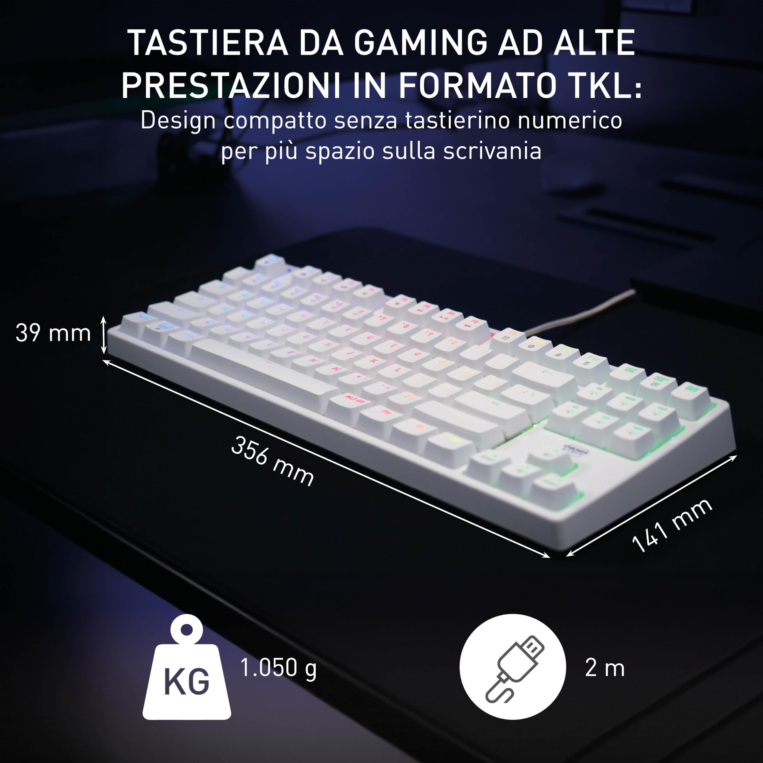 Cherry Xtrfy K4V2 TKL tastiera meccanica bianca AZERTY MX Red
