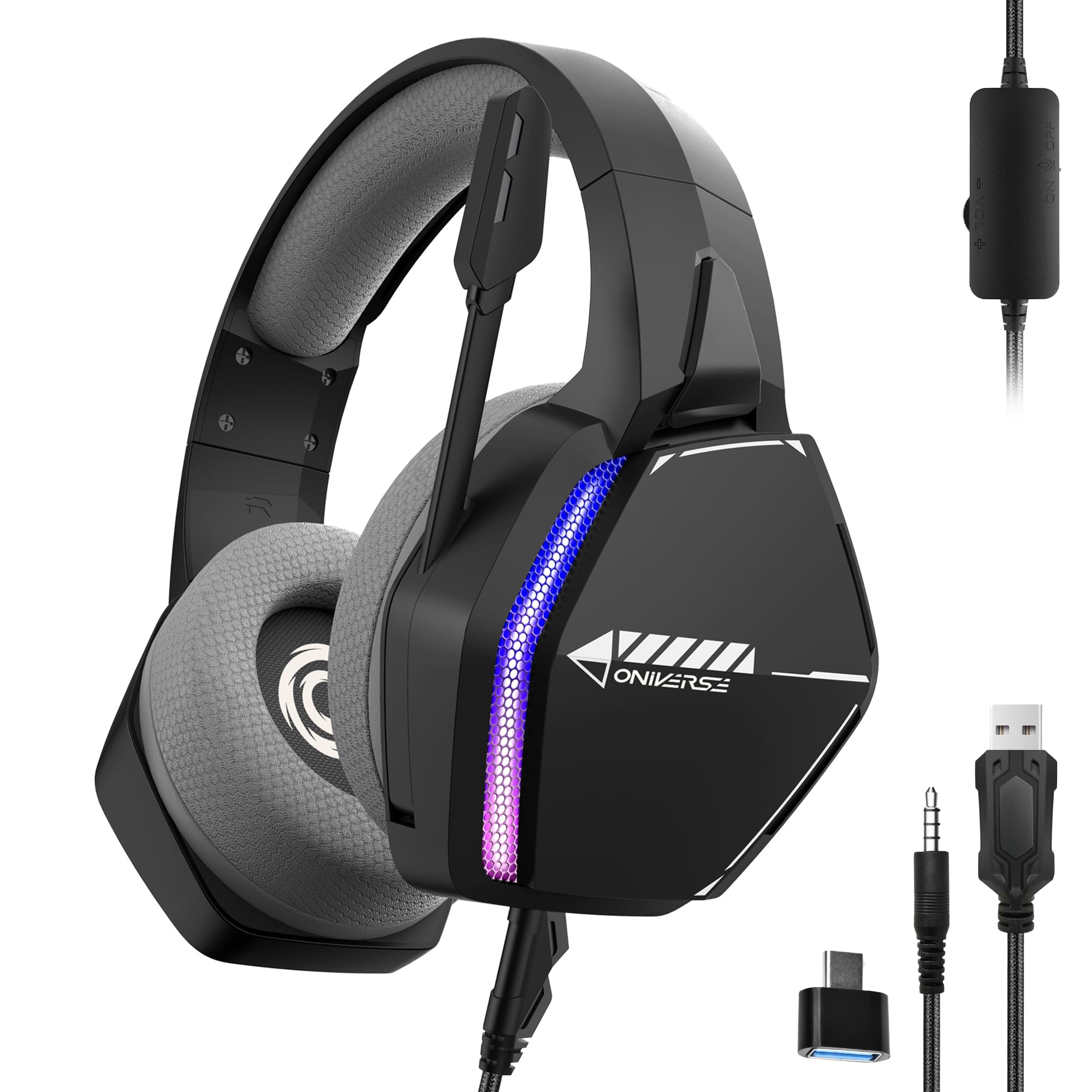 Oniverse Nebula Infinite Black cuffie gaming 50mm nere