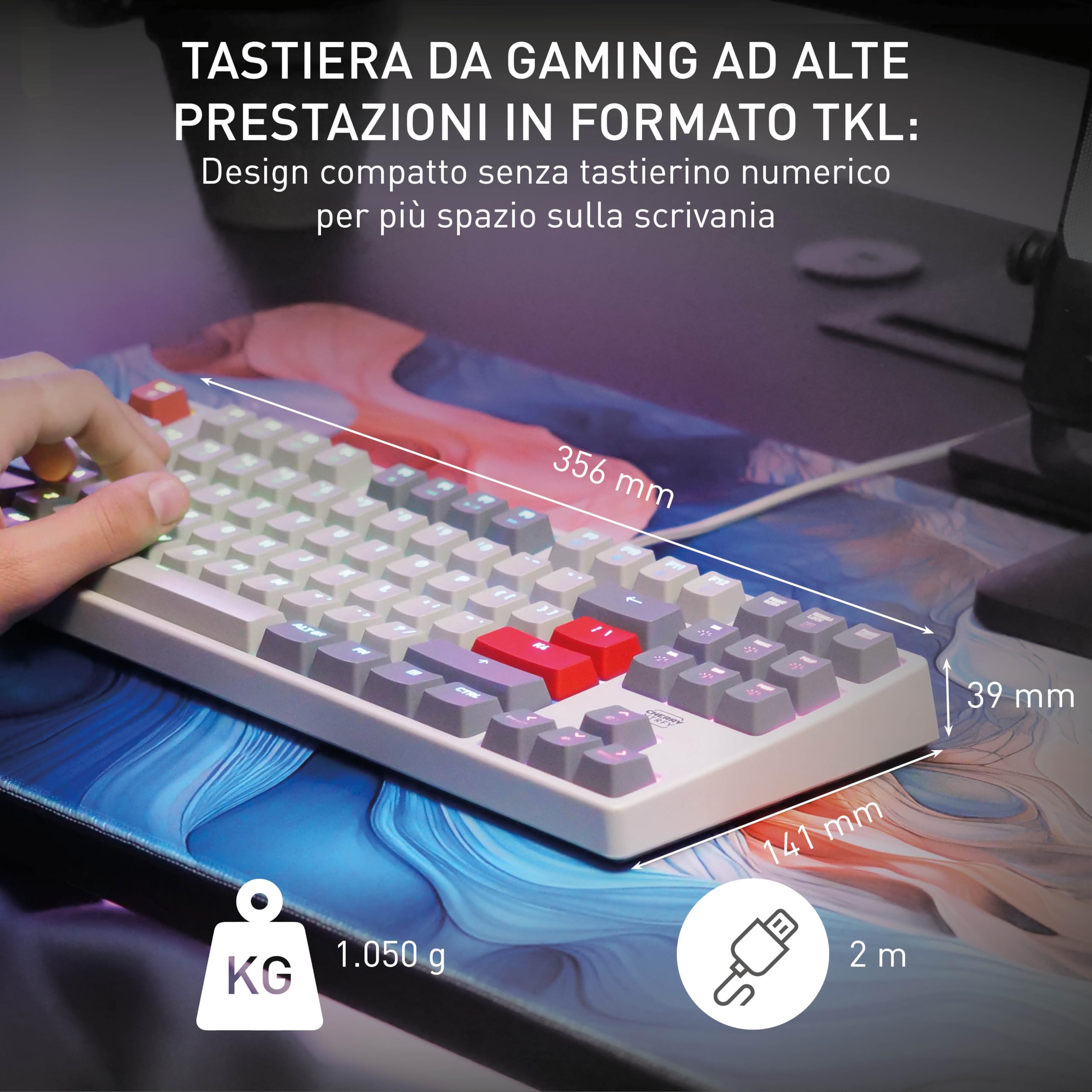 Cherry Xtrfy K4V2 TKL tastiera UK QWERTY Retro MX Red