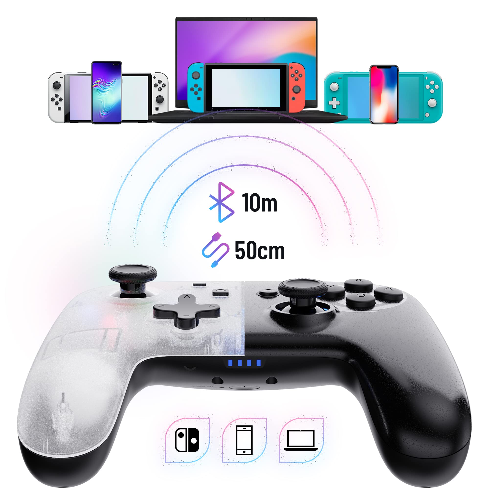 Oniverse White Star controller wireless Switch bianco LED