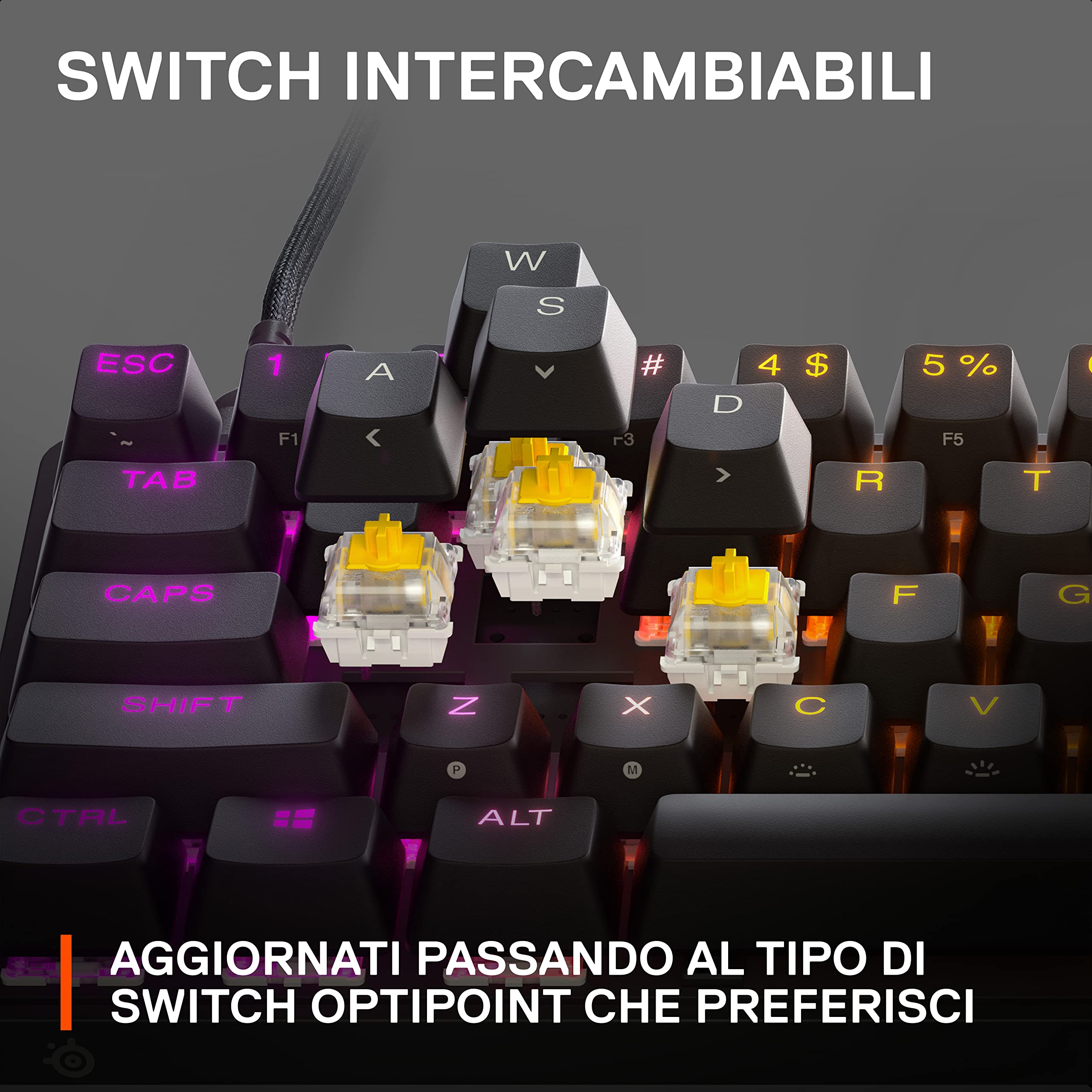 SteelSeries Apex 9 Mini tastiera gaming ottica 60% QWERTY