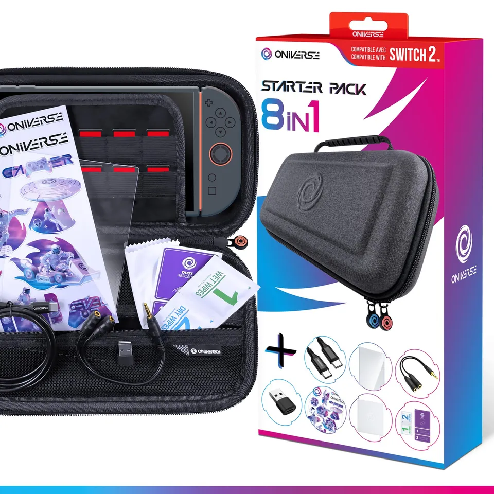 Oniverse Starter Kit 8 in 1 Custodia Switch 2 Vetro USB-C