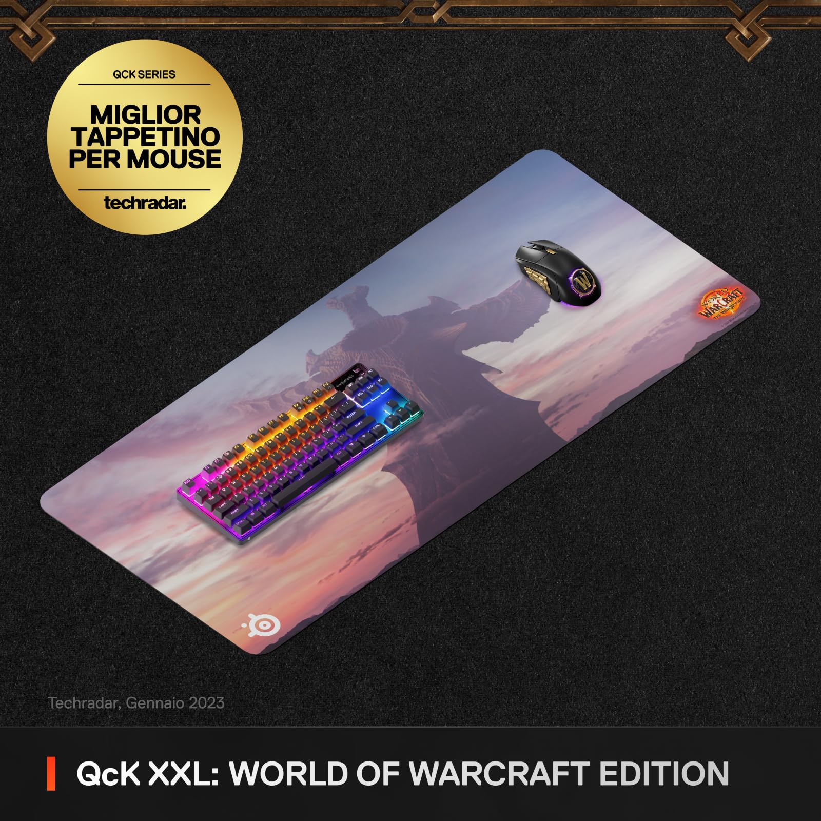 SteelSeries QcK WoW Edition mousepad XXL spesso con oggetto in-game