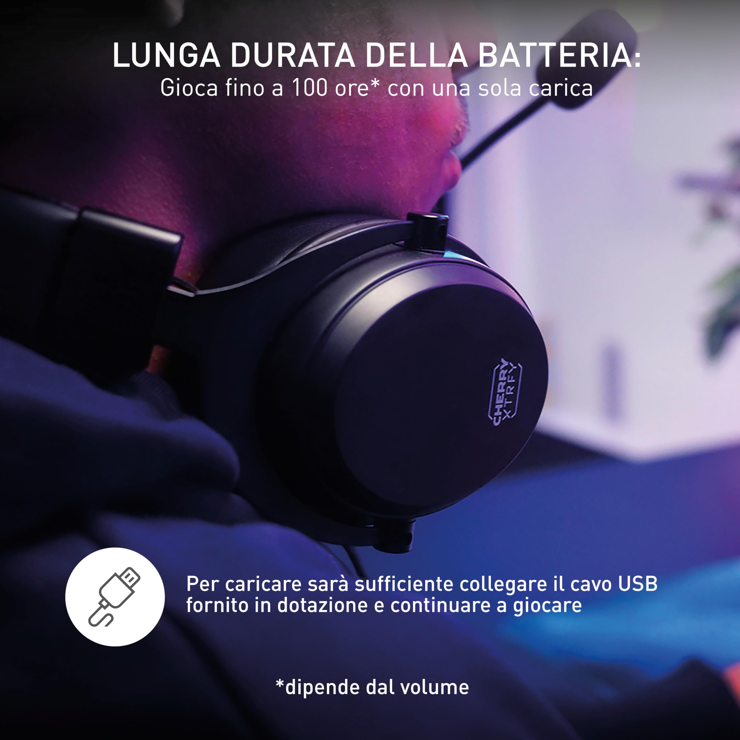 Xtrfy H3 Wireless Cuffie Gaming Nere Bluetooth 100 Ore