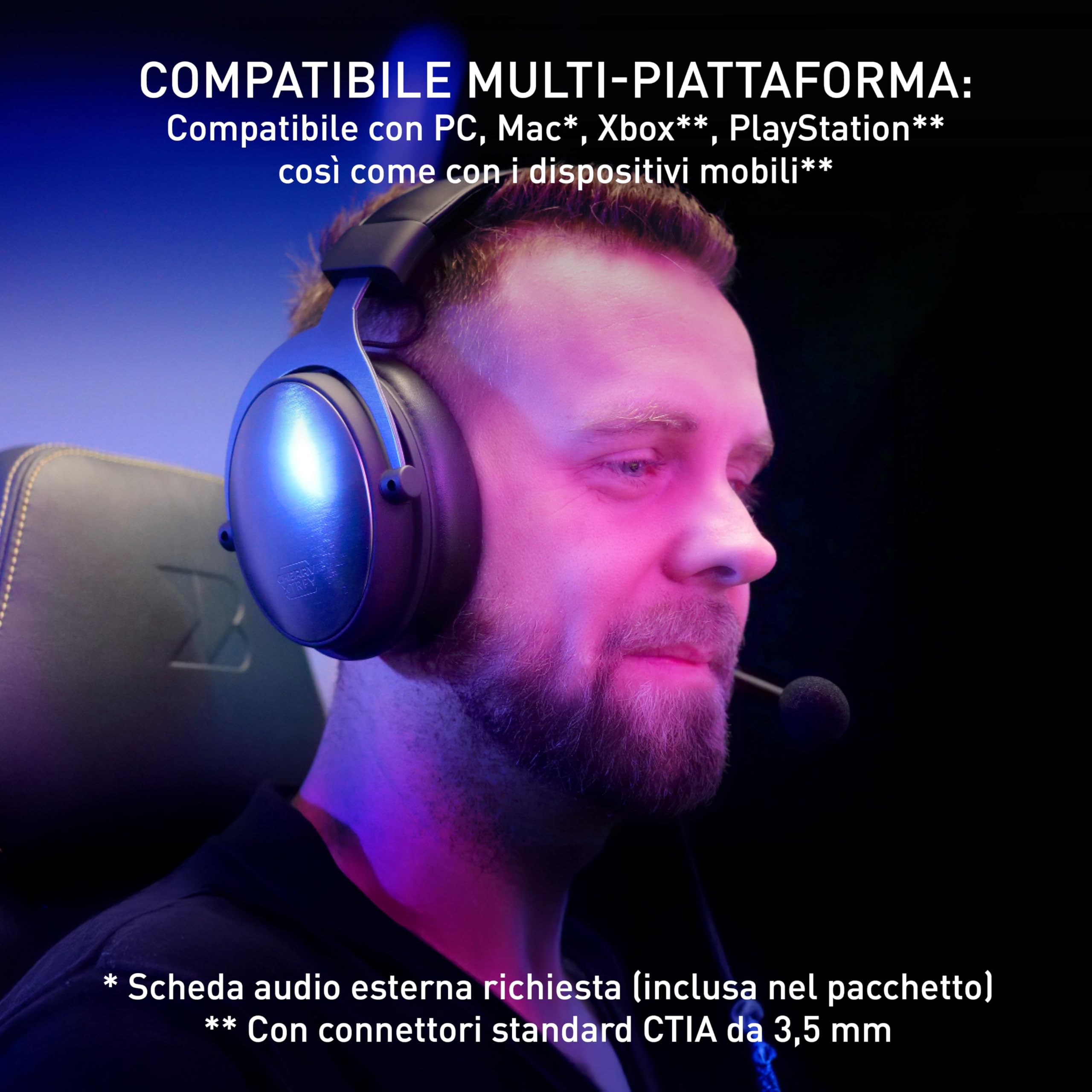 Xtrfy H1 Cuffie Gaming Nere Driver 60 mm con Microfono