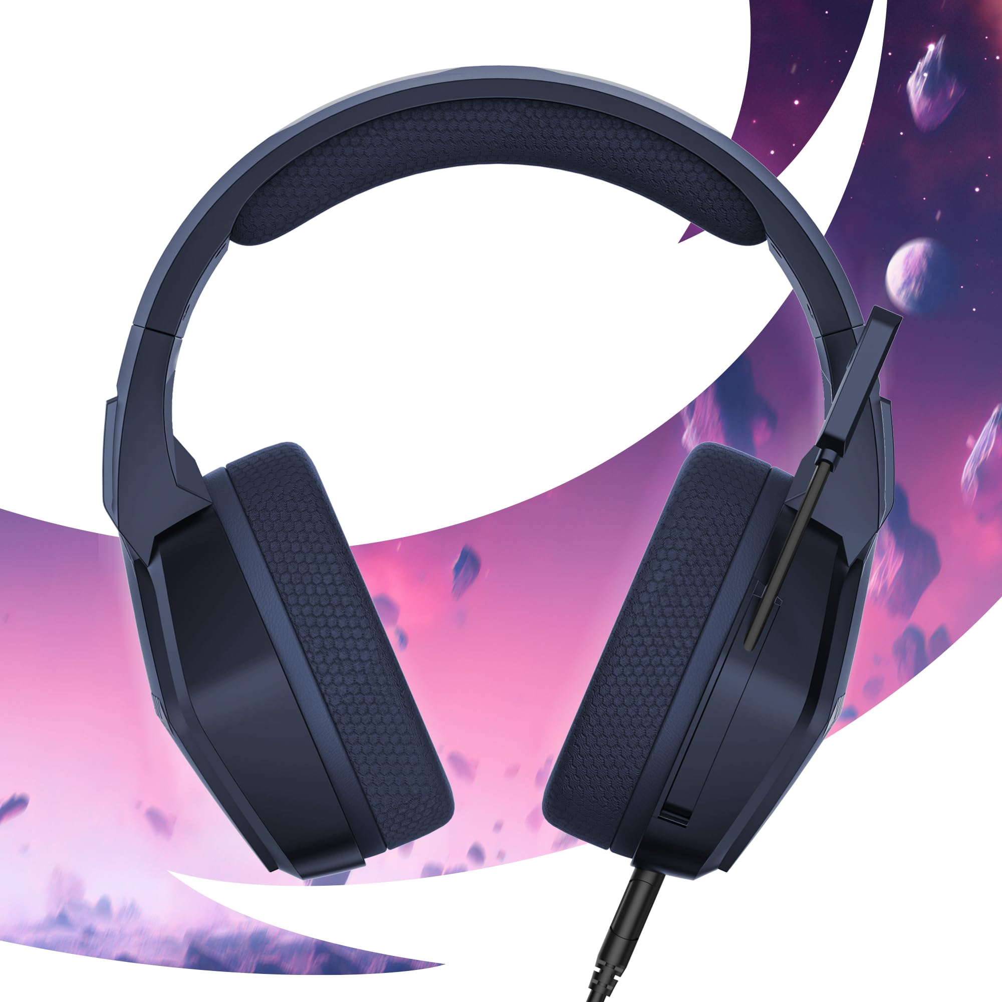 Oniverse Nebula Cuffie Gaming 50mm Jack Blu Abyss con Microfono