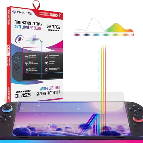Oniverse Accessories vetro temperato Switch 2 9H anti luce blu