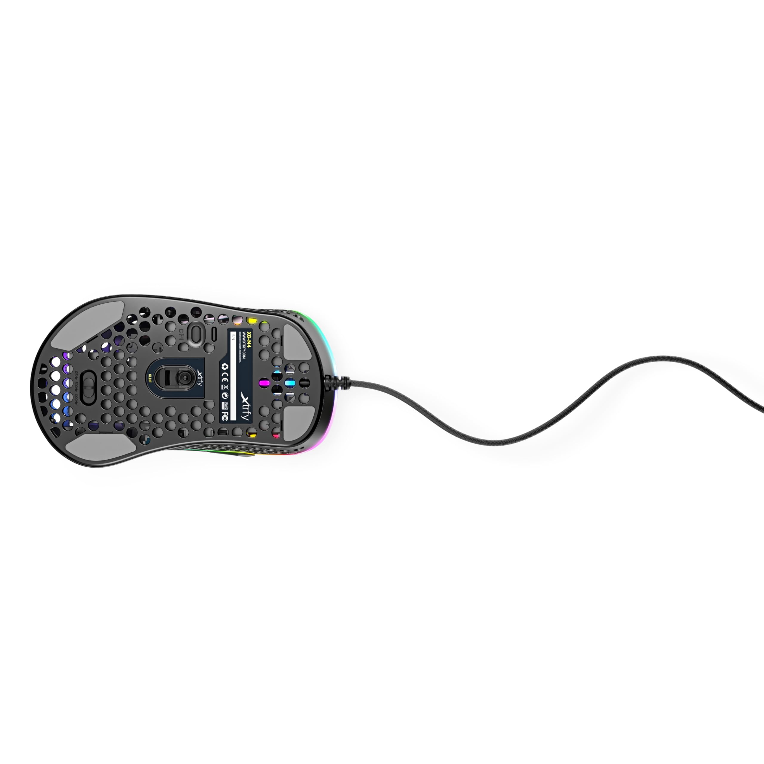 Xtrfy M4 RGB mouse gaming cablato nero ultraleggero