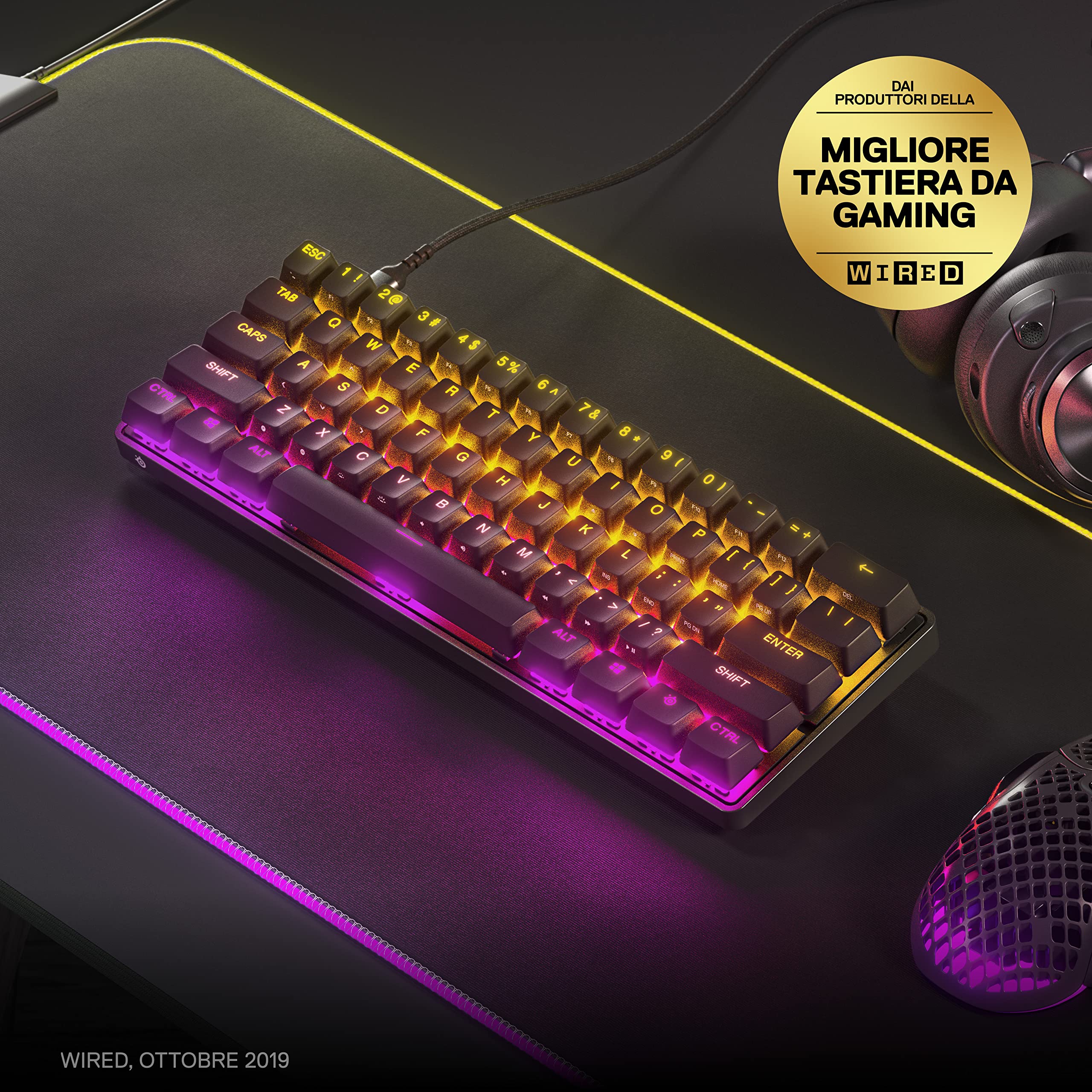 SteelSeries Apex 9 Mini tastiera gaming ottica 60% QWERTY