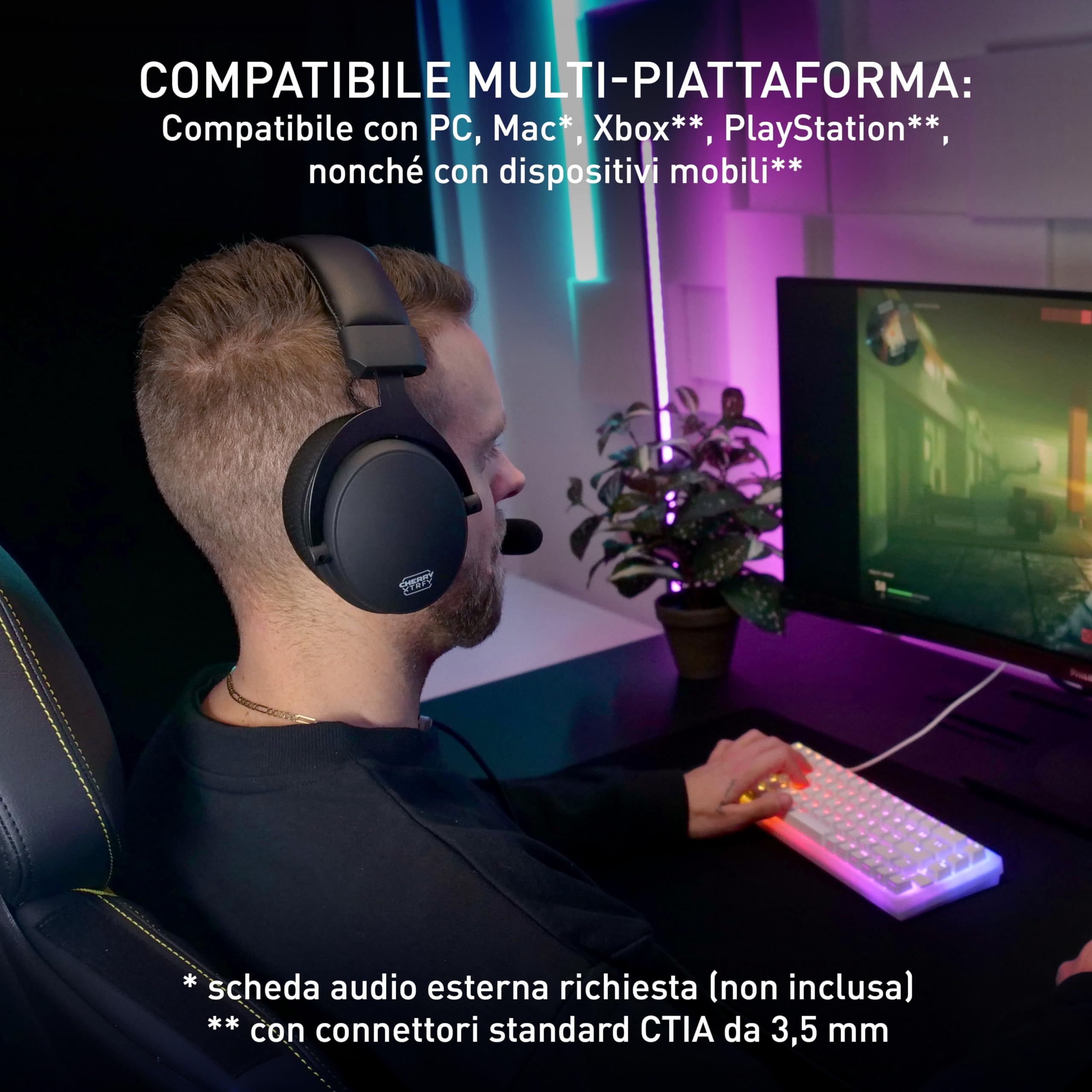 Xtrfy H2 Cuffie Gaming Nero con Microfono Removibile