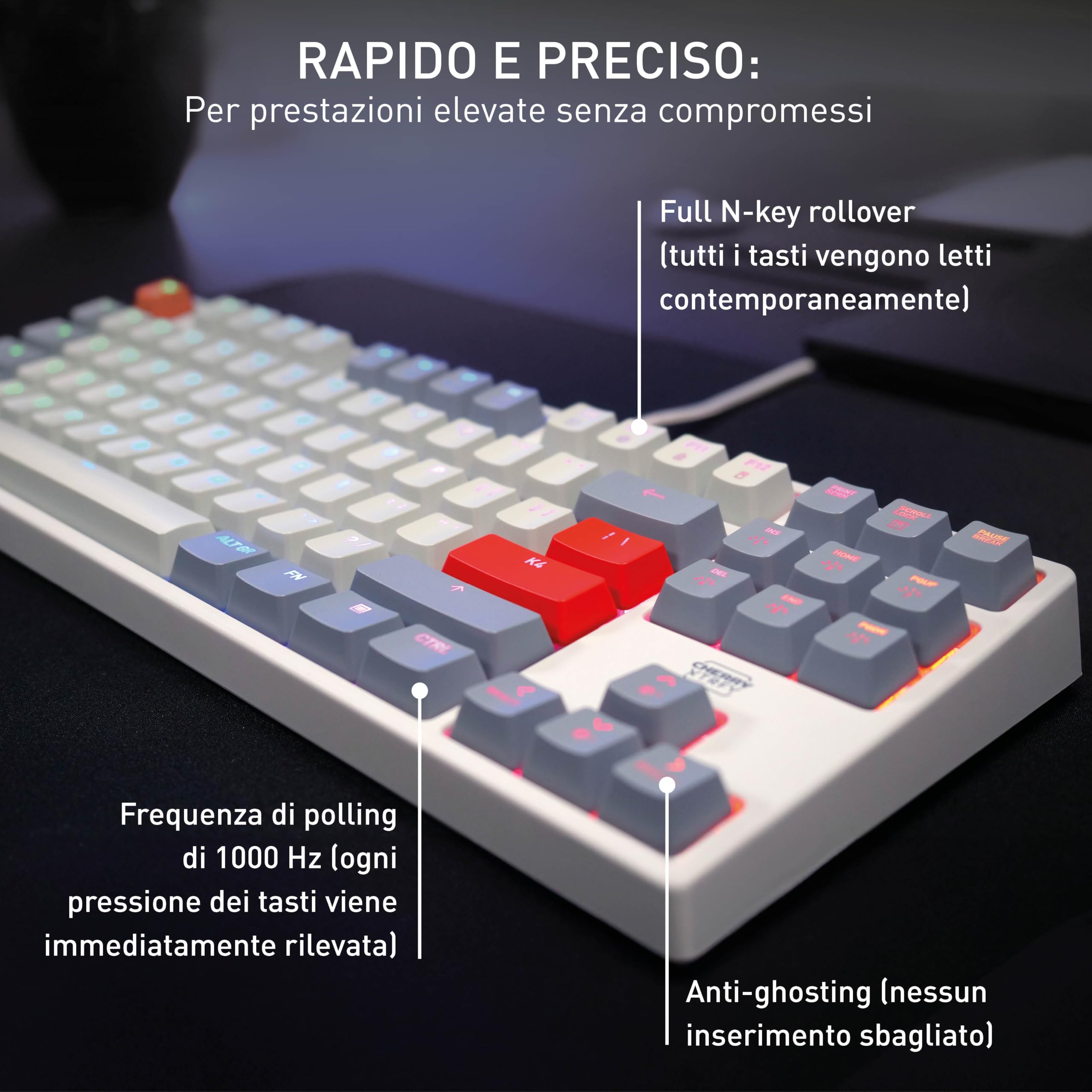 Cherry Xtrfy K4V2 TKL tastiera UK QWERTY Retro MX Red