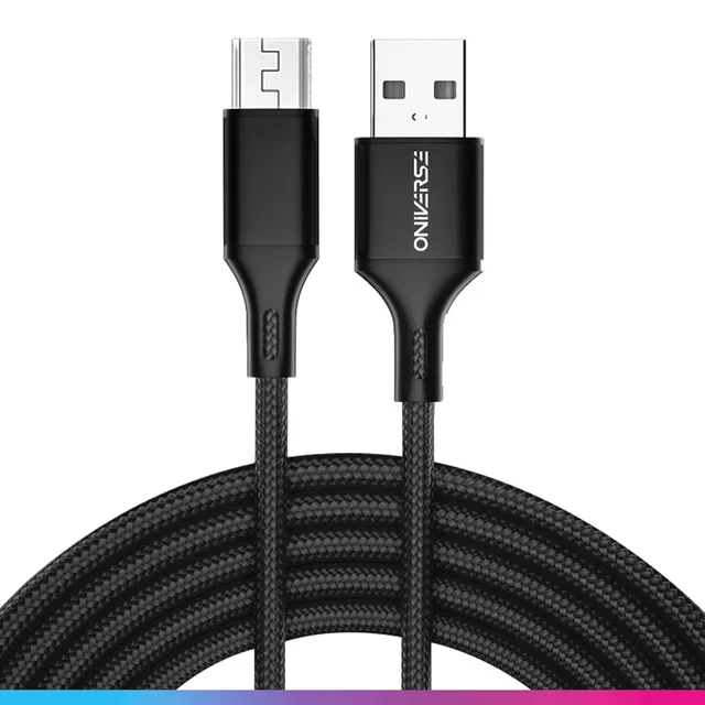 Oniverse Cavo Micro USB Intrecciato Nero 3 Metri 2.4A