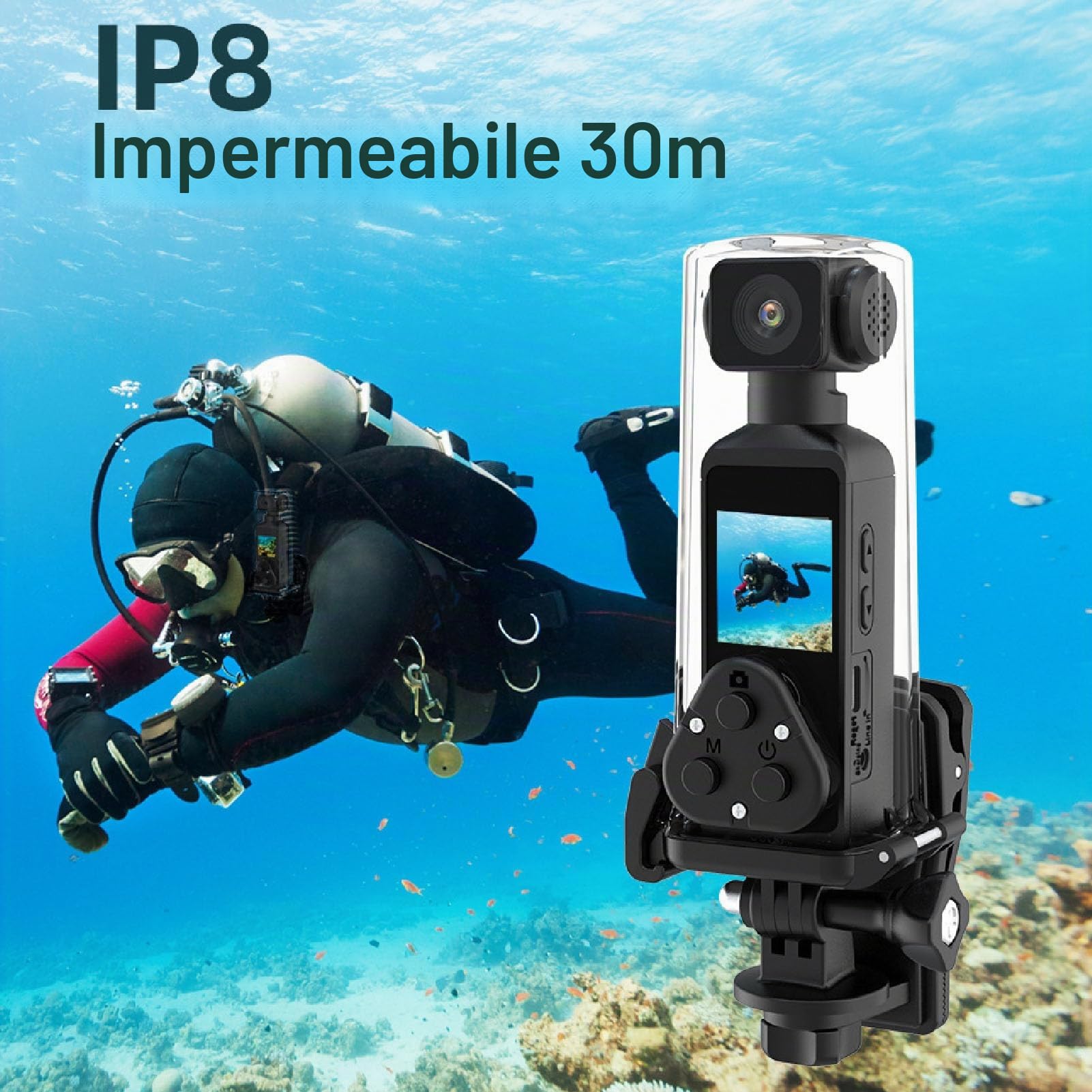 GOWENIC Action Cam 5K 30FPS Videocamera Sportiva 30m WiFi