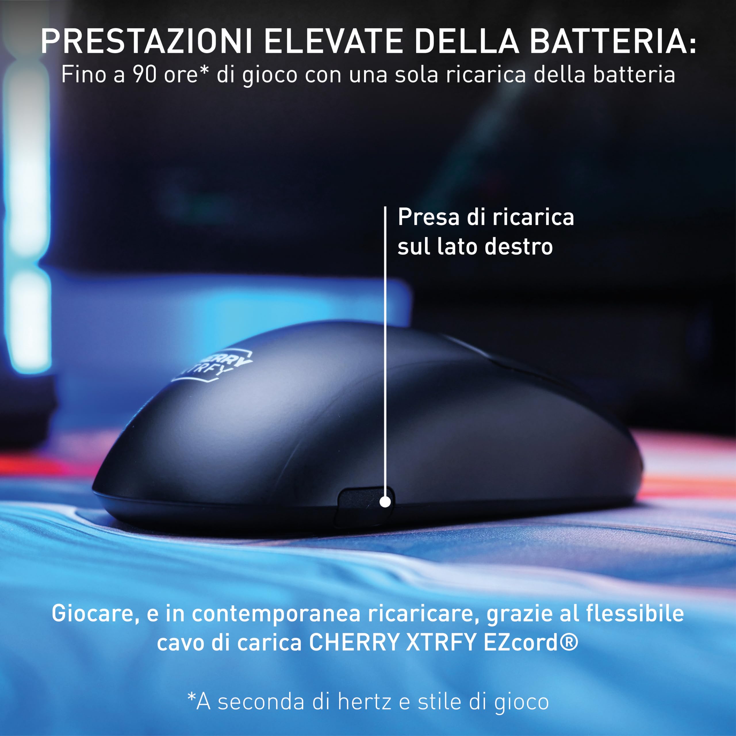 Cherry Xtrfy M68 Pro Wireless Mouse Gaming Nero 8K