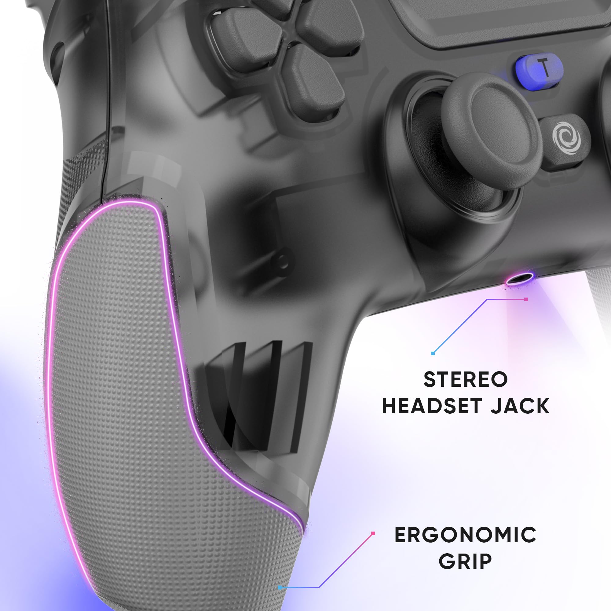 Oniverse Revolt Controller Wireless Mercury Grey PS4 PC Macro