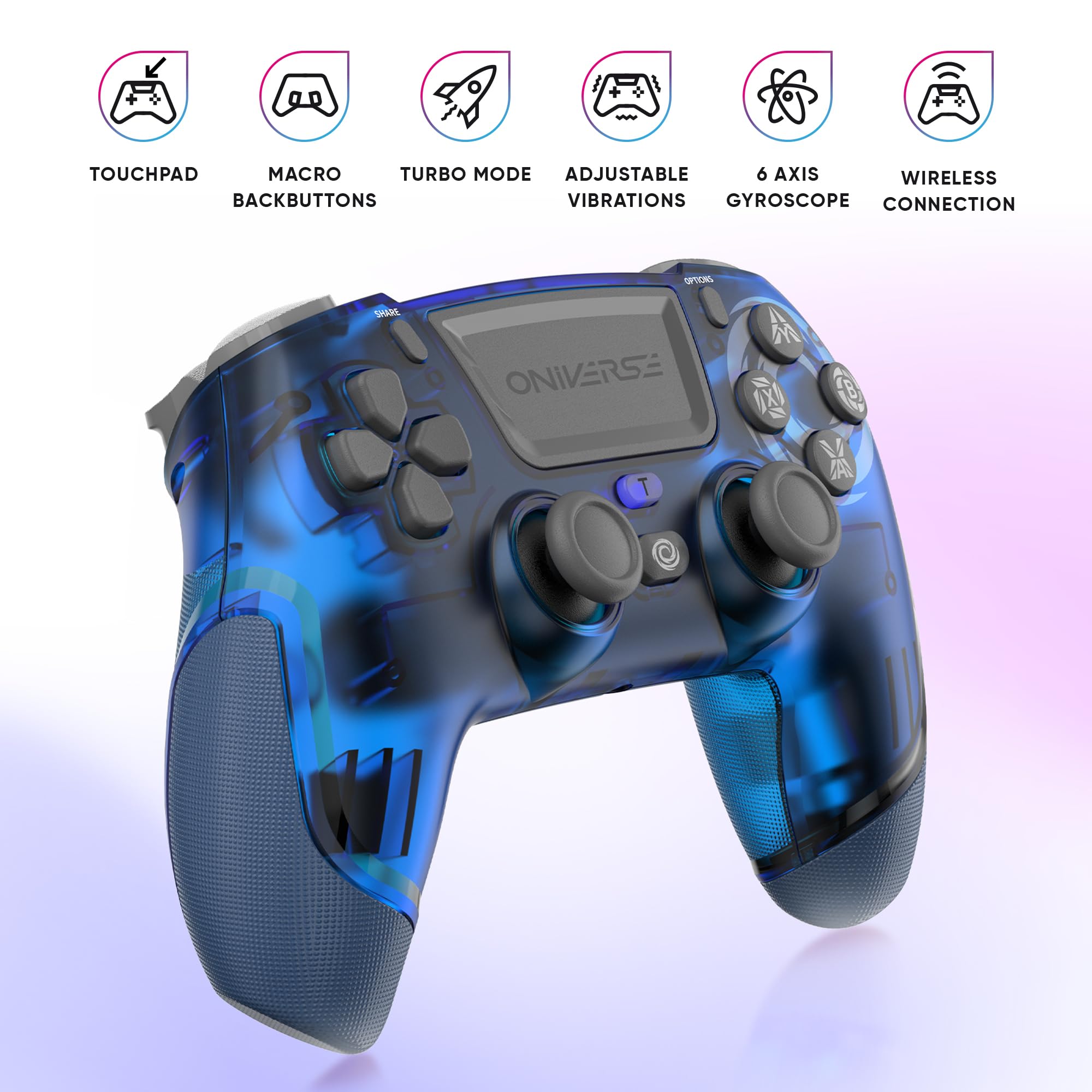 Oniverse Revolt Controller Wireless PS4 PC Neptune Blue jack cuffie