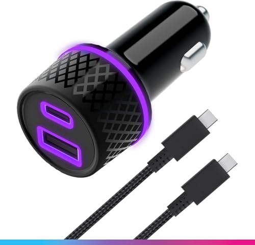 Oniverse Adattatore Accendisigari 60W caricatore auto USB-C USB-A cavo
