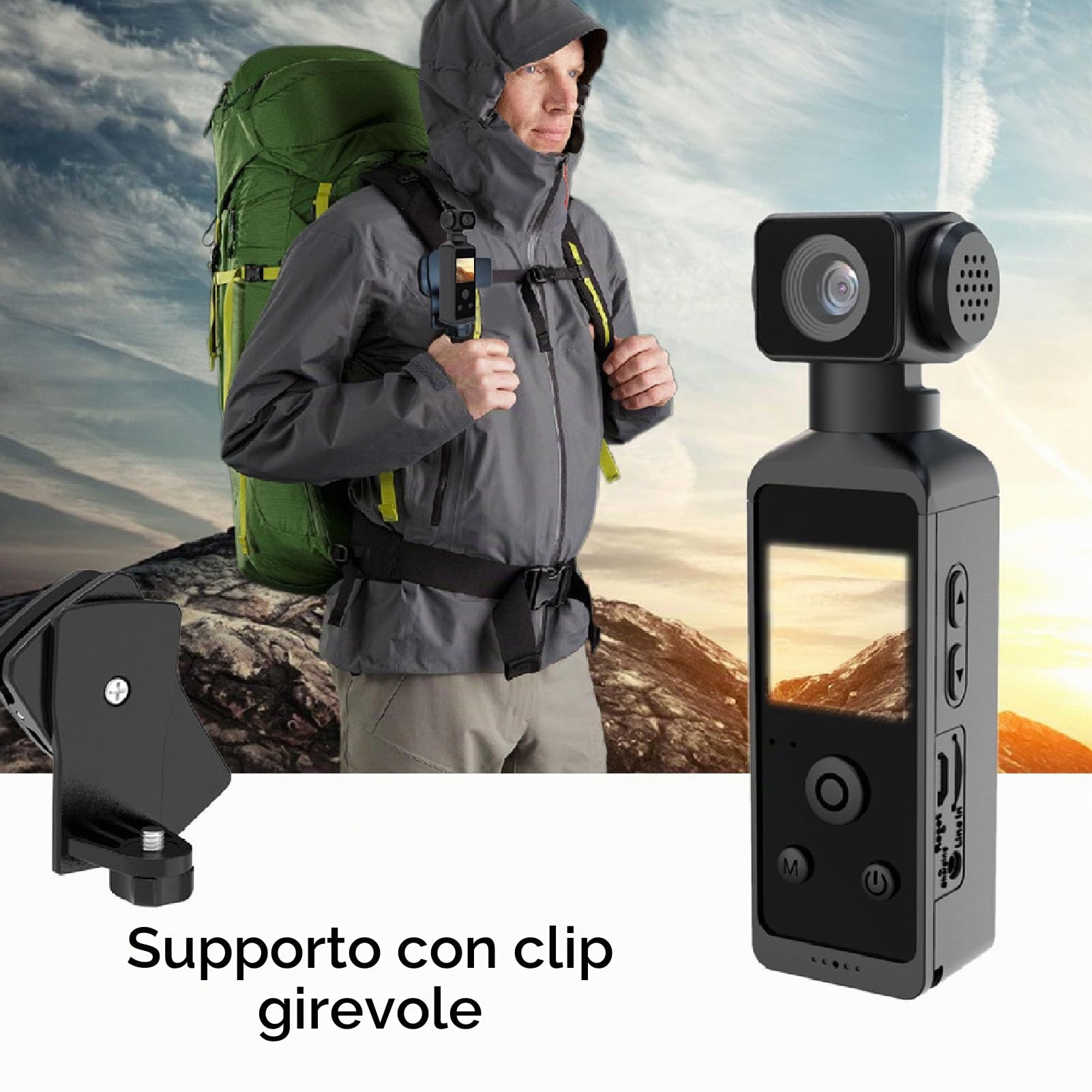 GOWENIC Action Cam 5K 30FPS Videocamera Sportiva 30m WiFi