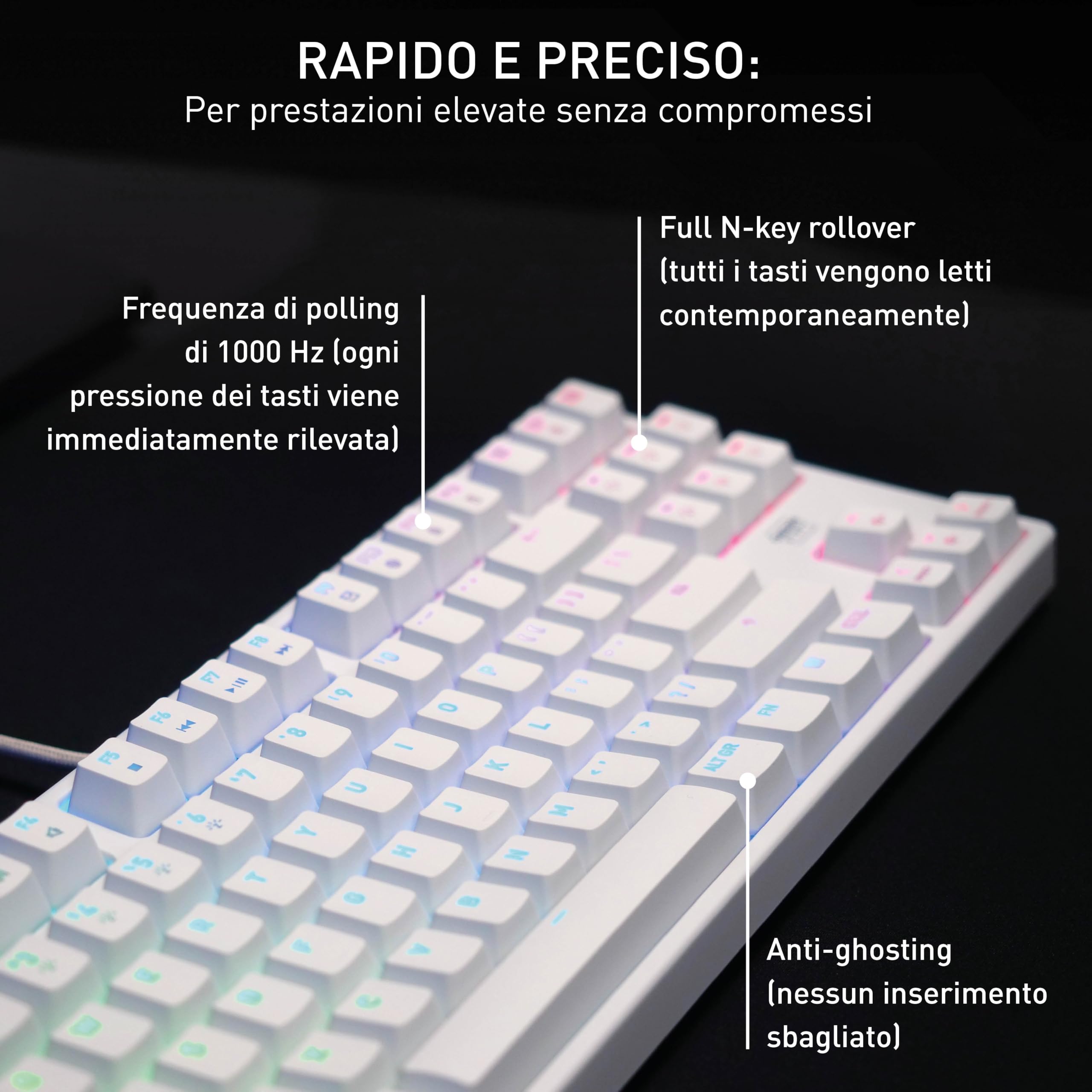 Cherry Xtrfy K4V2 TKL tastiera meccanica bianca AZERTY MX Red