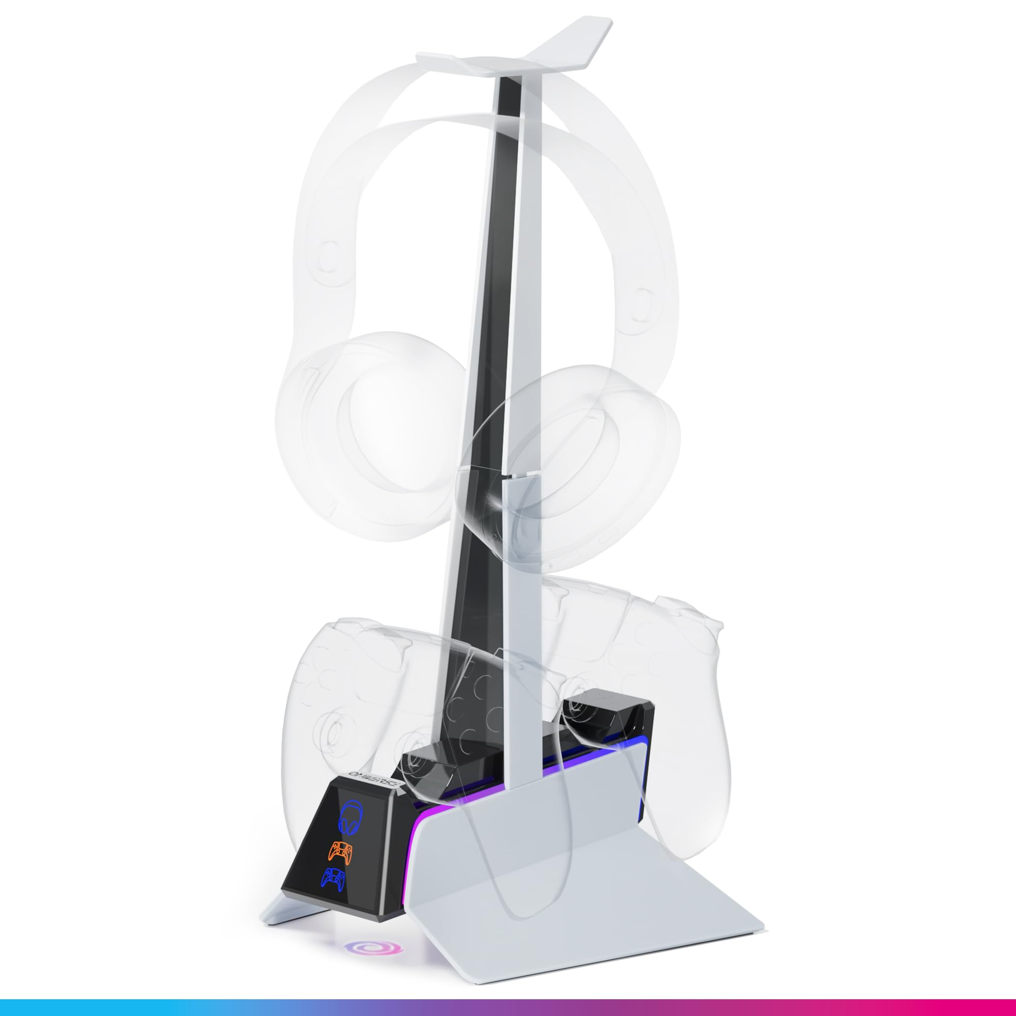 Oniverse Stazione ricarica PS5 bianca doppio DualSense + cuffie