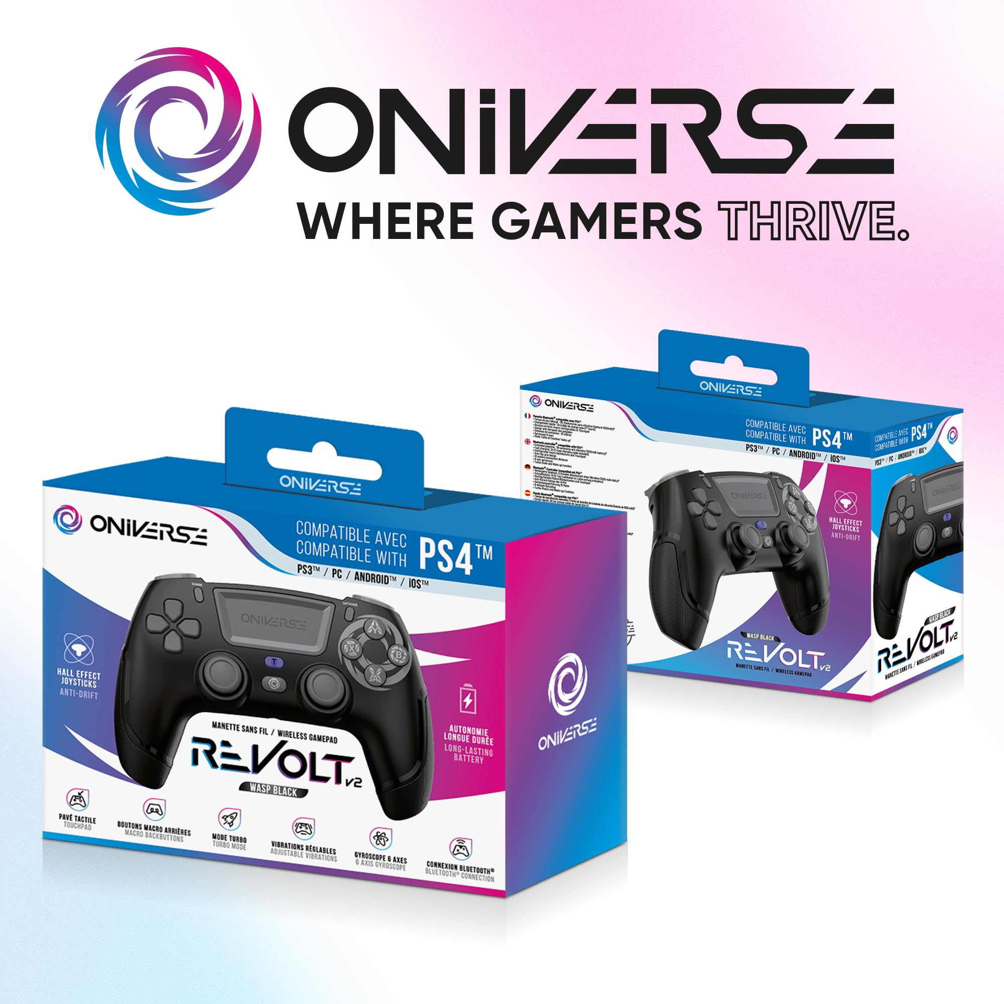 Oniverse Revolt Wasp Black controller wireless PS4 PC nero