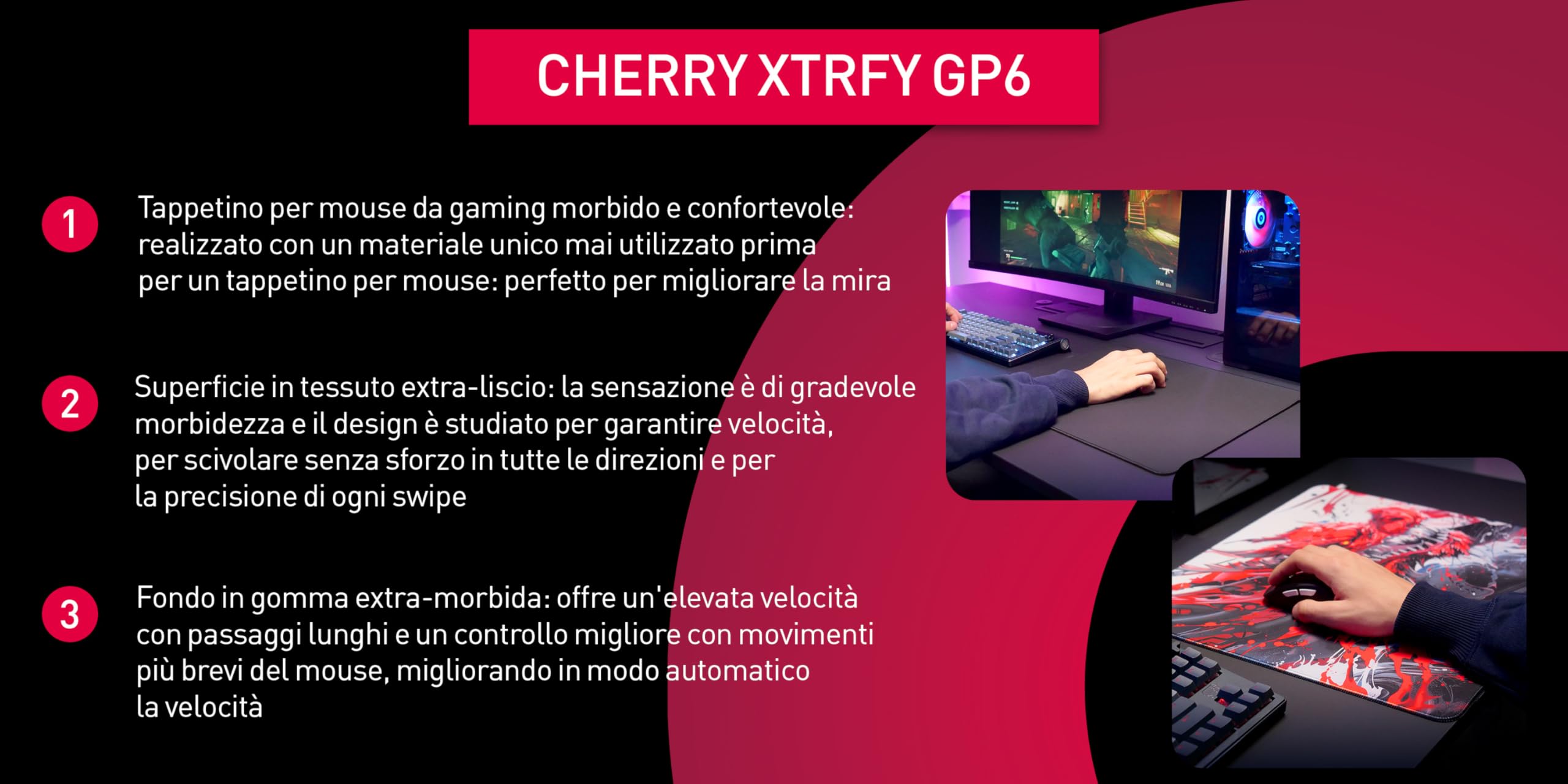 Xtrfy GP6 tappetino mouse gaming nero 460x400x4 mm