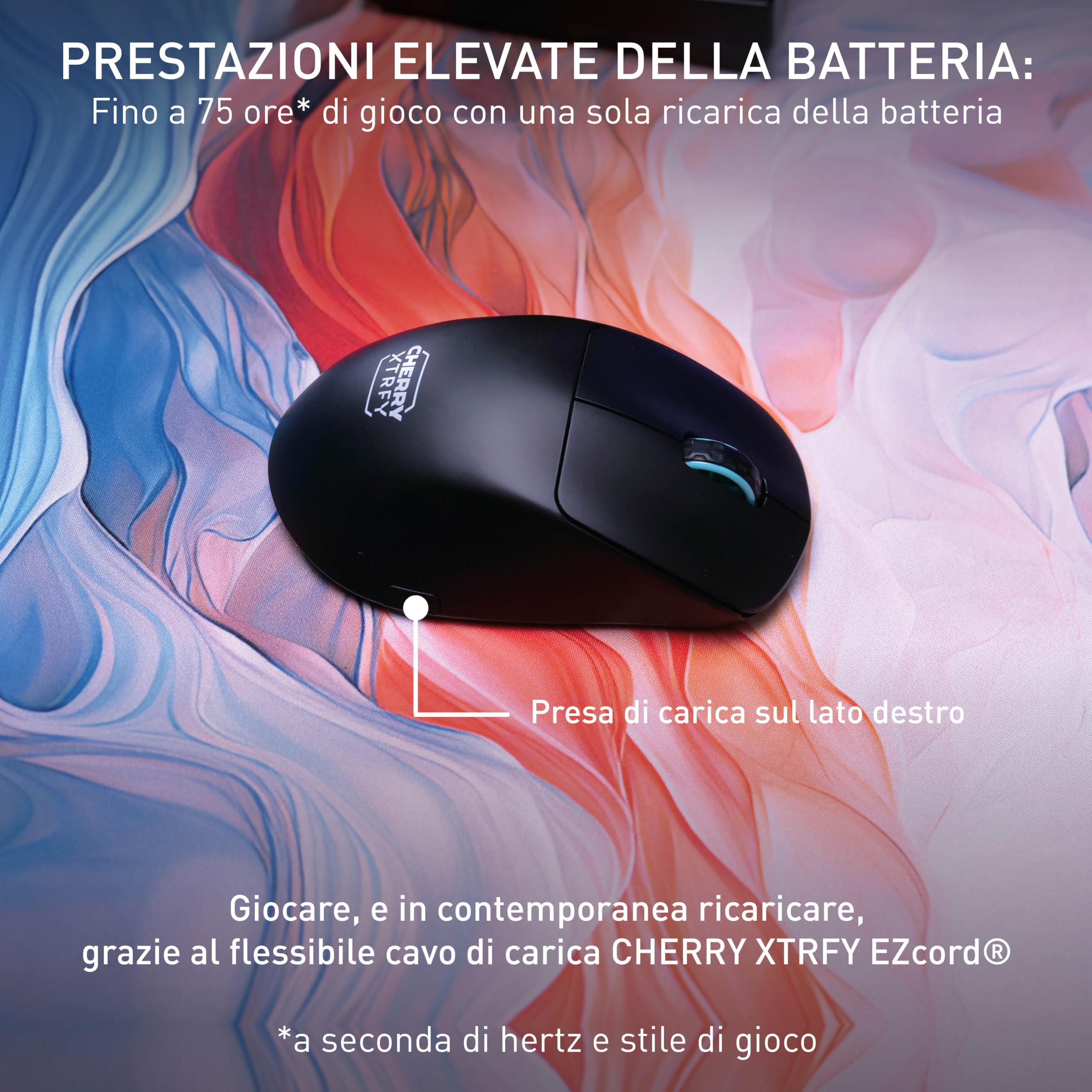 Cherry Xtrfy M64 Wireless mouse gaming nero 53g Pixart 3395