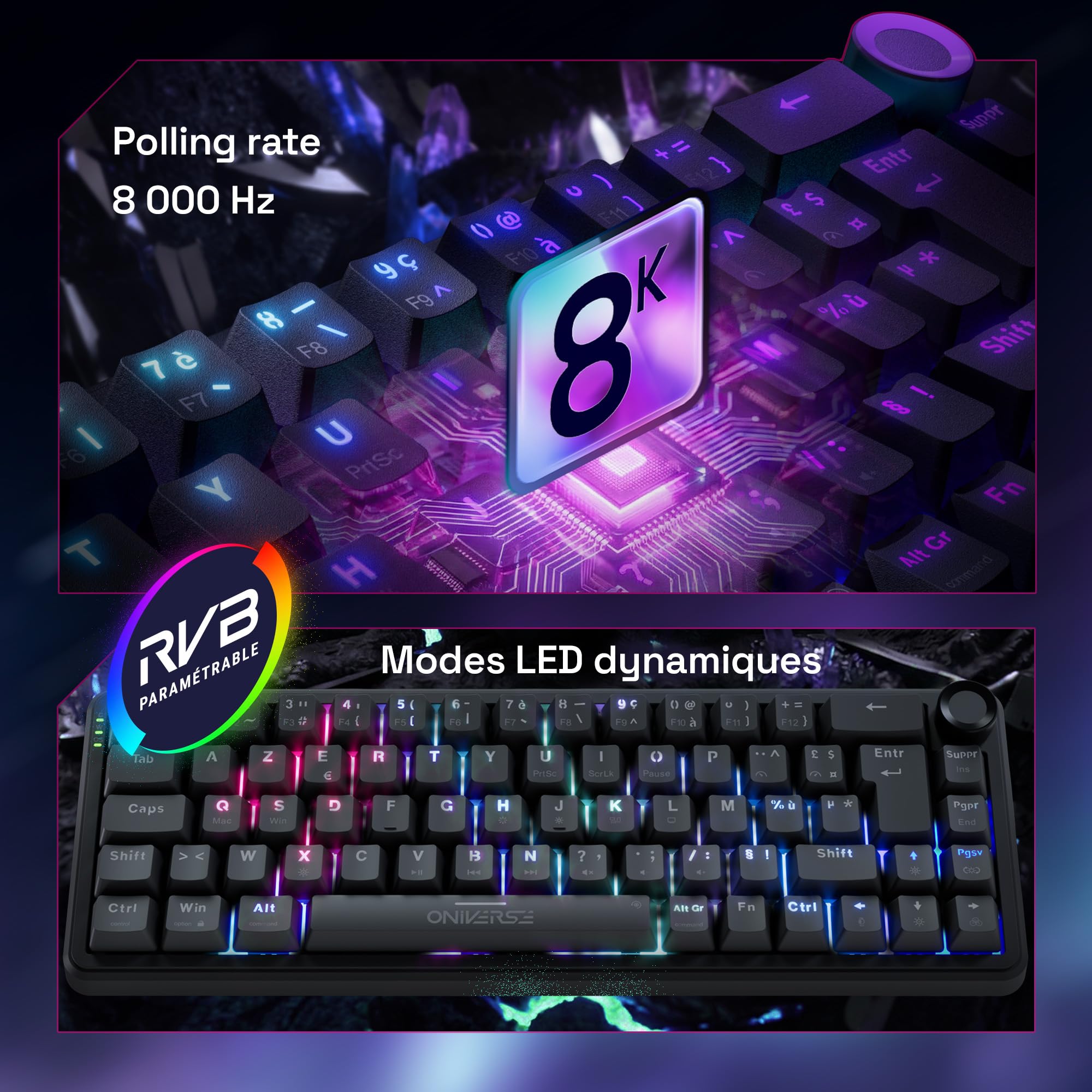 Oniverse Maegnus tastiera gaming 65% Hall Effect AZERTY