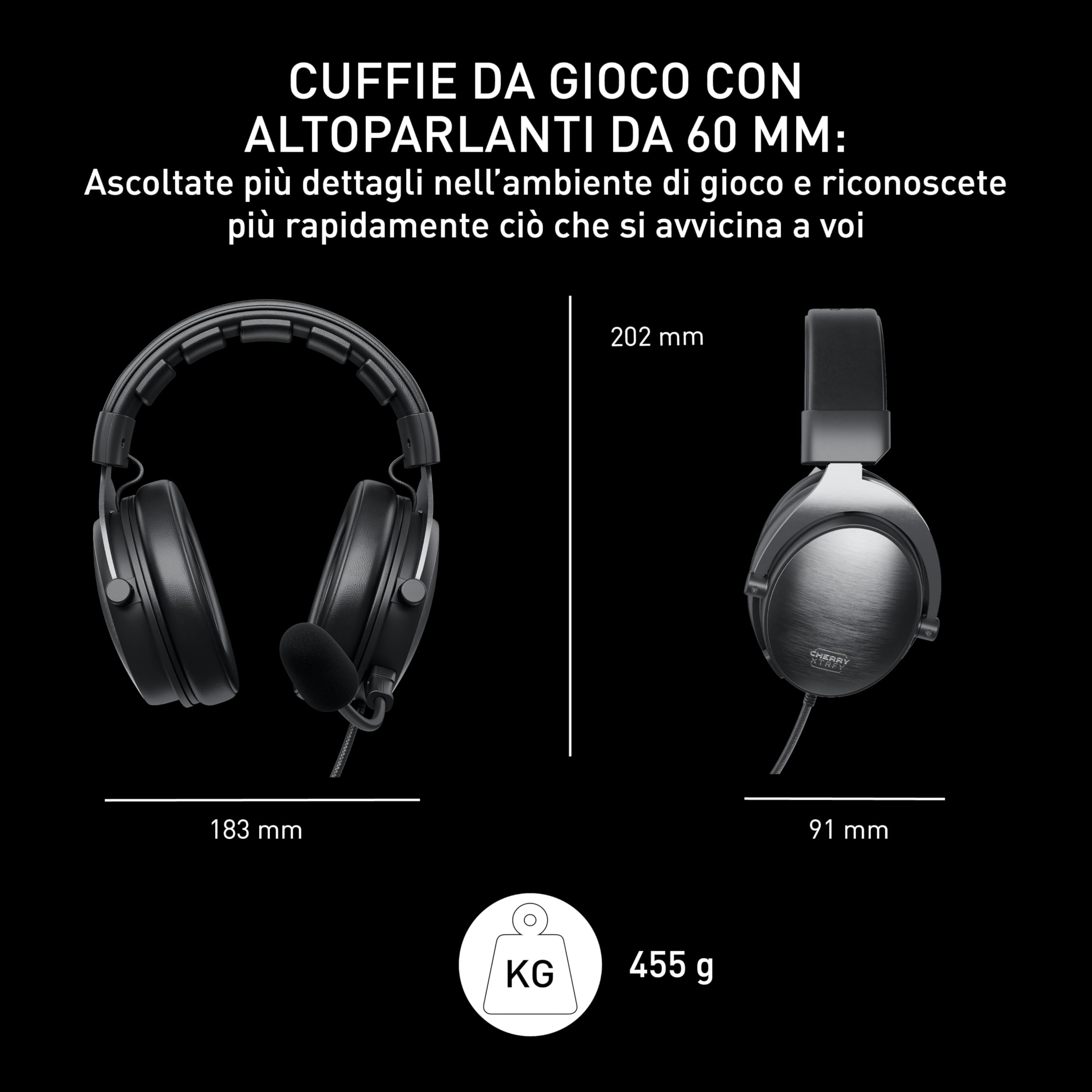 Xtrfy H1 Cuffie Gaming Nere Driver 60 mm con Microfono