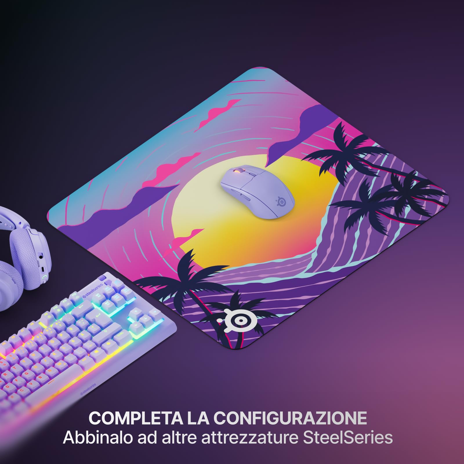 SteelSeries QcK Large tappetino mouse Neon Sunset 45x40