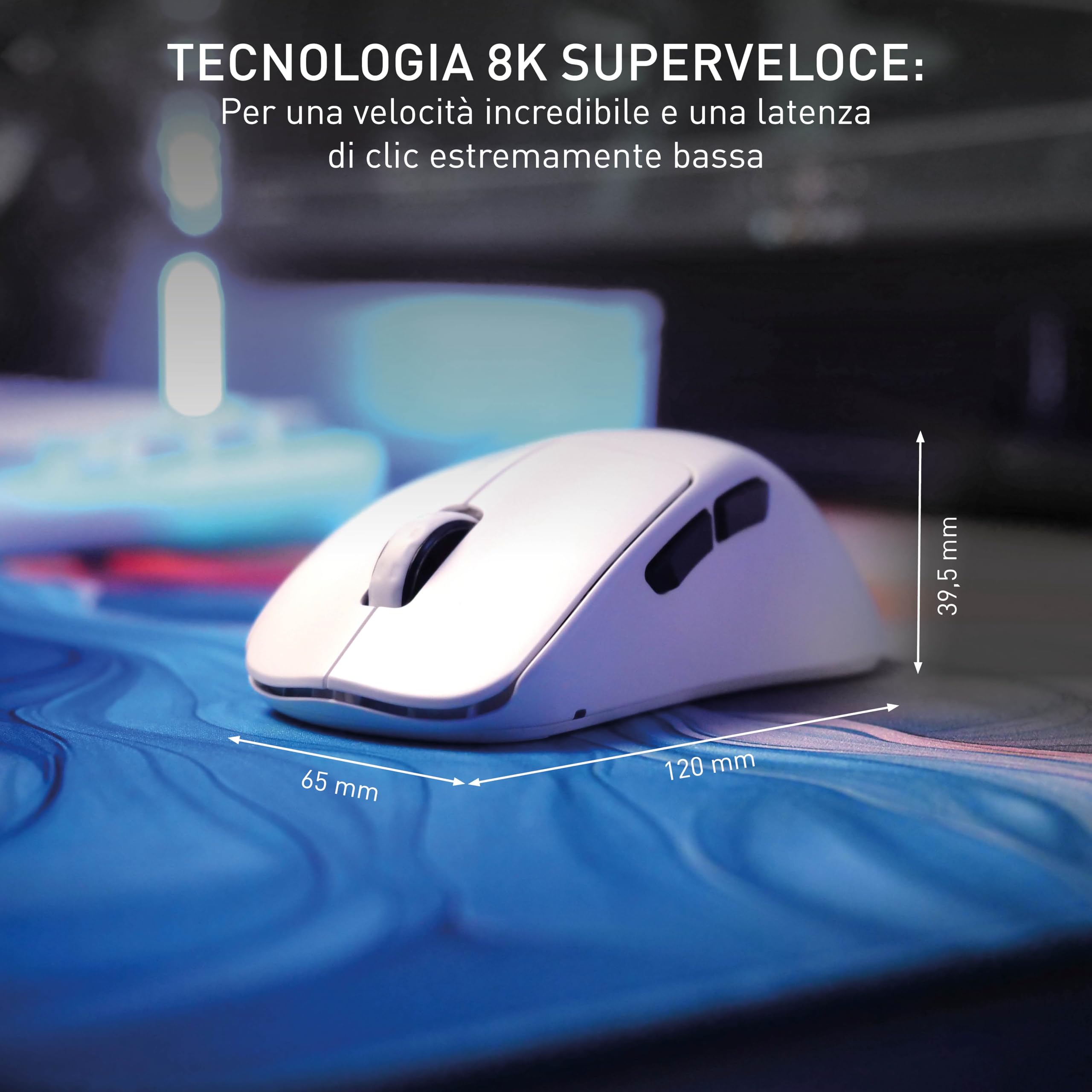 Xtrfy M64 Pro Wireless Mouse gaming 8K bianco 55 g