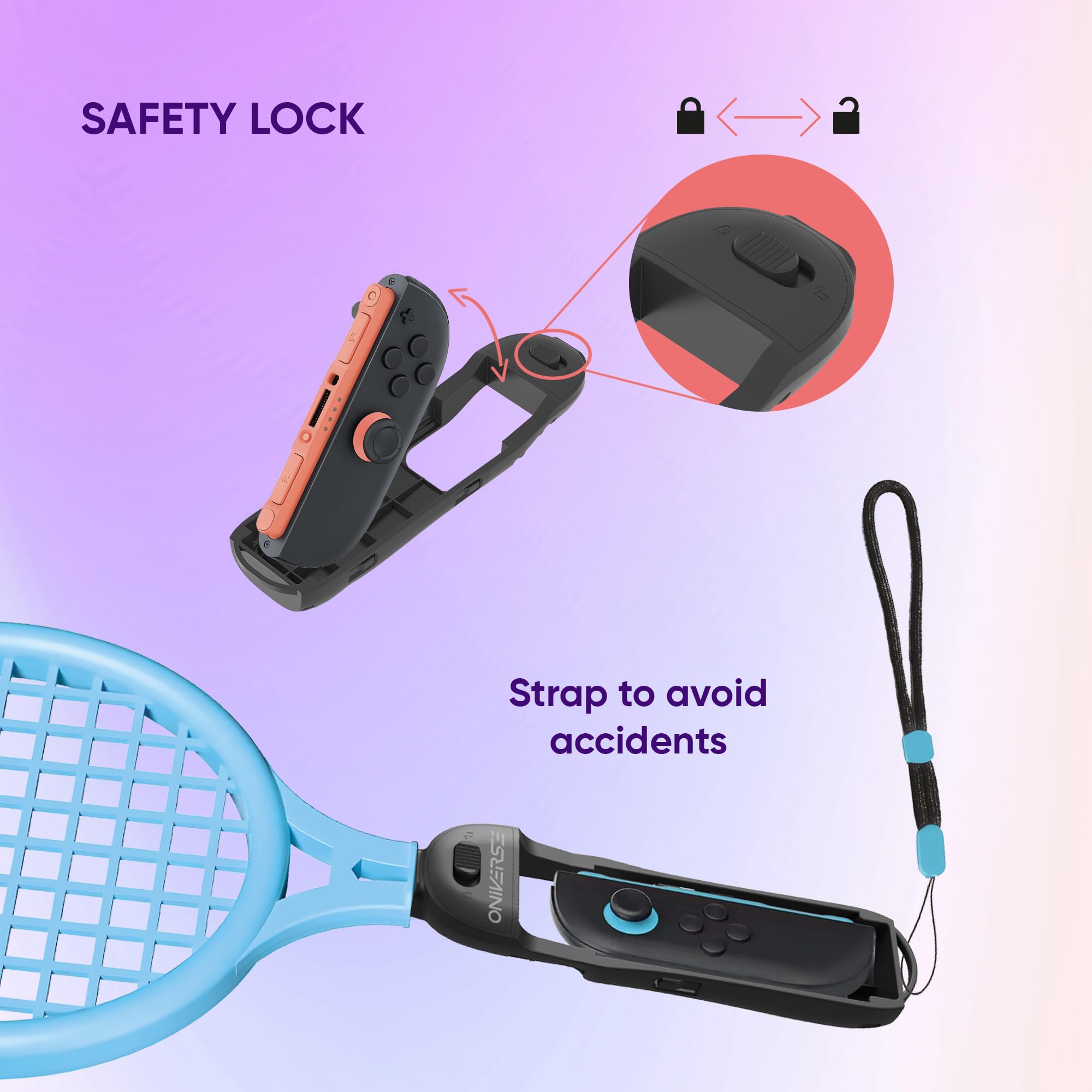 Oniverse Accessories racchette tennis Switch 2 pack 2 arancione blu