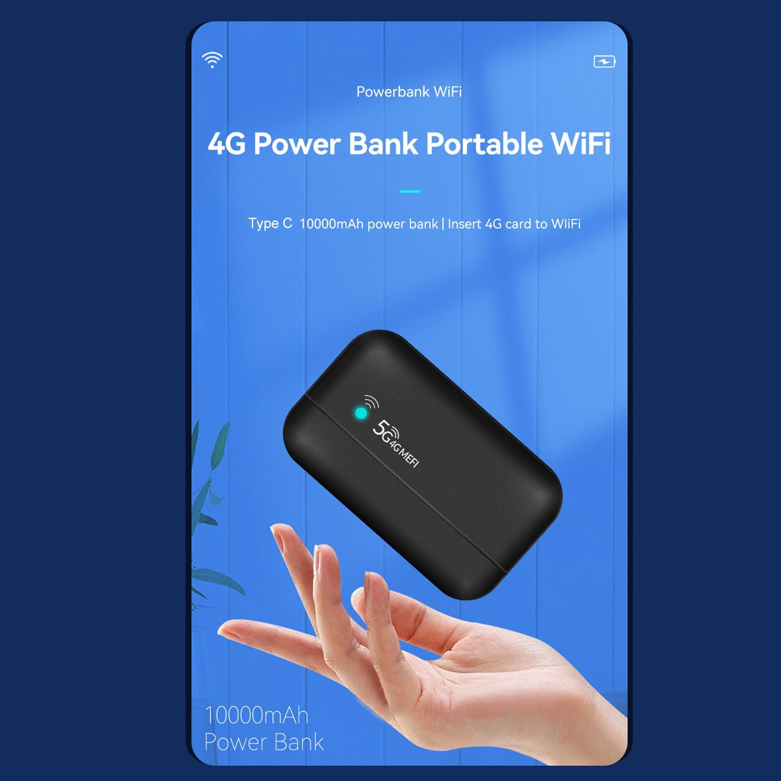 GOWENIC Hotspot Mobile 4G LTE 300 Mbps 10000 mAh SIM