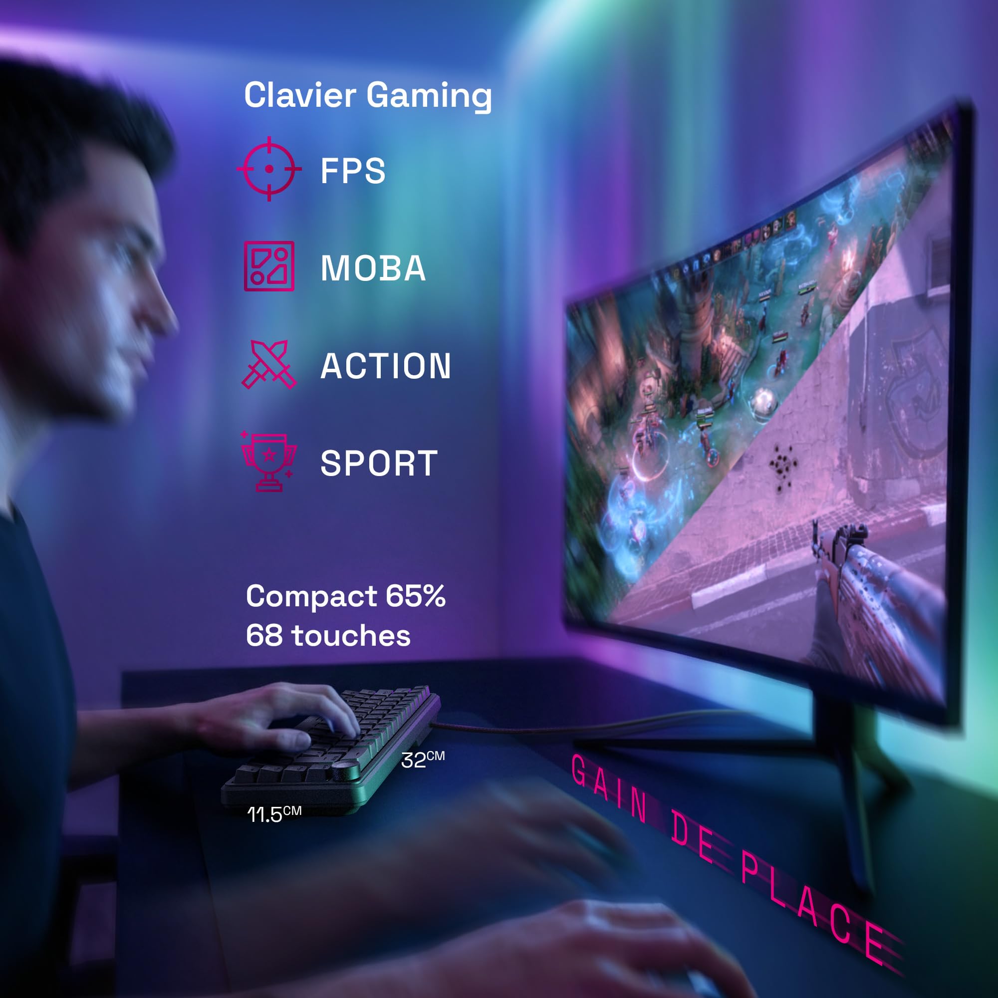 Oniverse Maegnus tastiera gaming 65% Hall Effect AZERTY