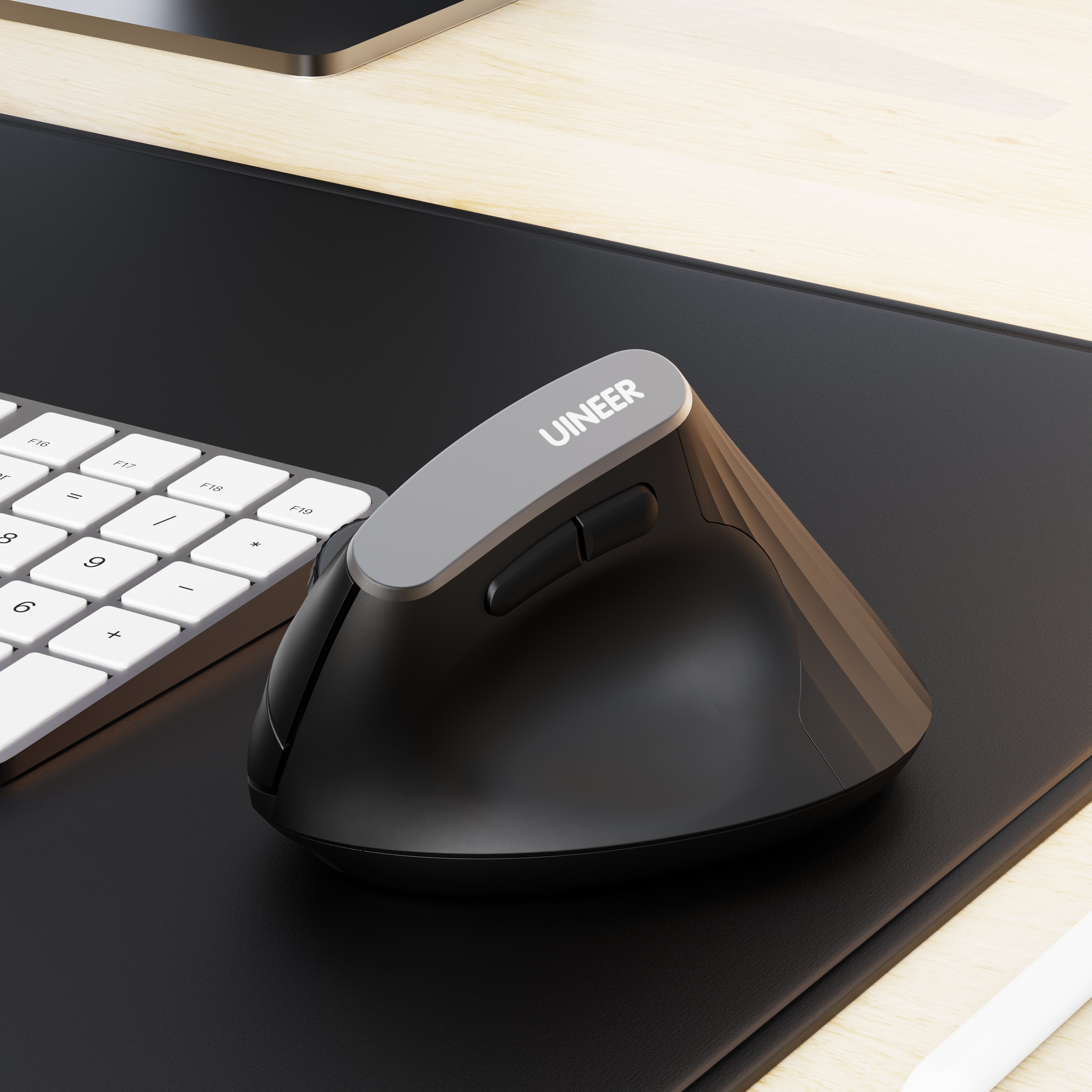 Uineer 2.4G Mouse Verticale Wireless Nero Ricaricabile