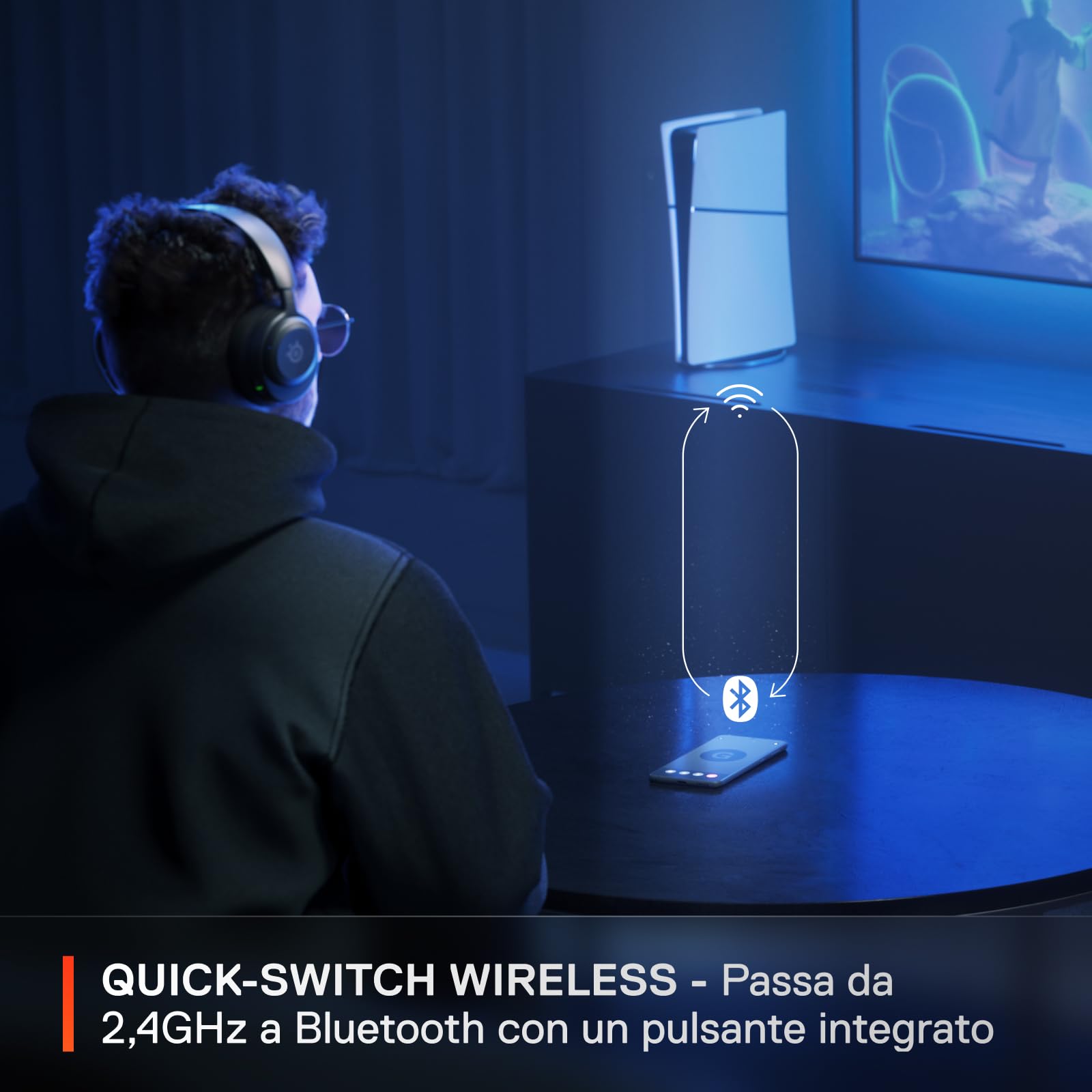 SteelSeries Arctis Nova 5 cuffie wireless nere 60 ore BT
