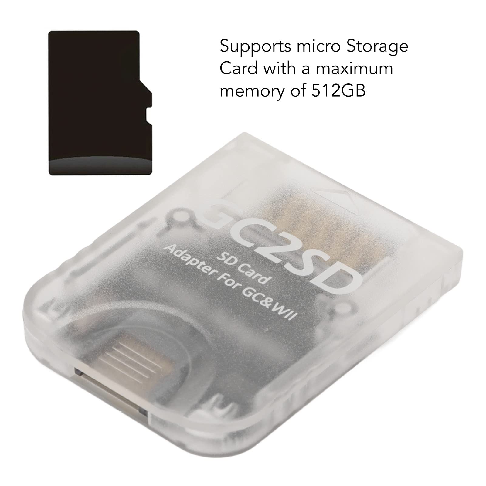 GOWENIC GC2SD Adattatore microSD GameCube trasparente 512GB