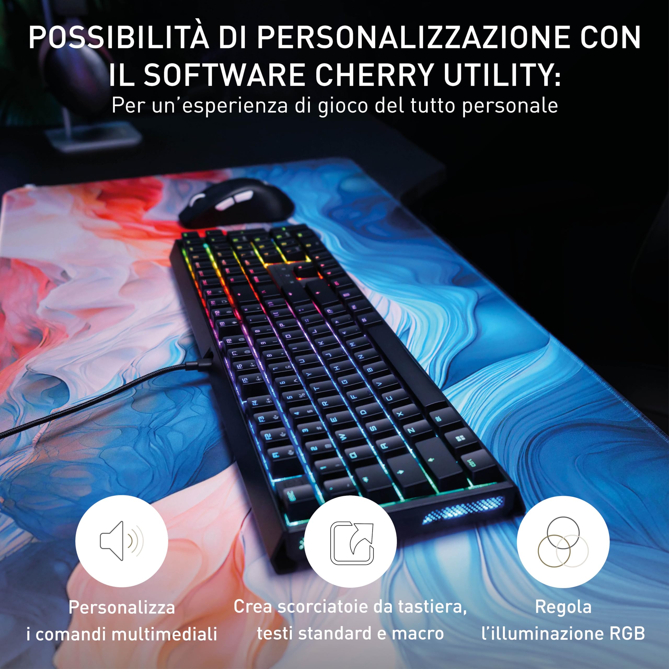 CHERRY XTRFY MX 3.1 Tastiera gaming meccanica AZERTY RGB Red nera
