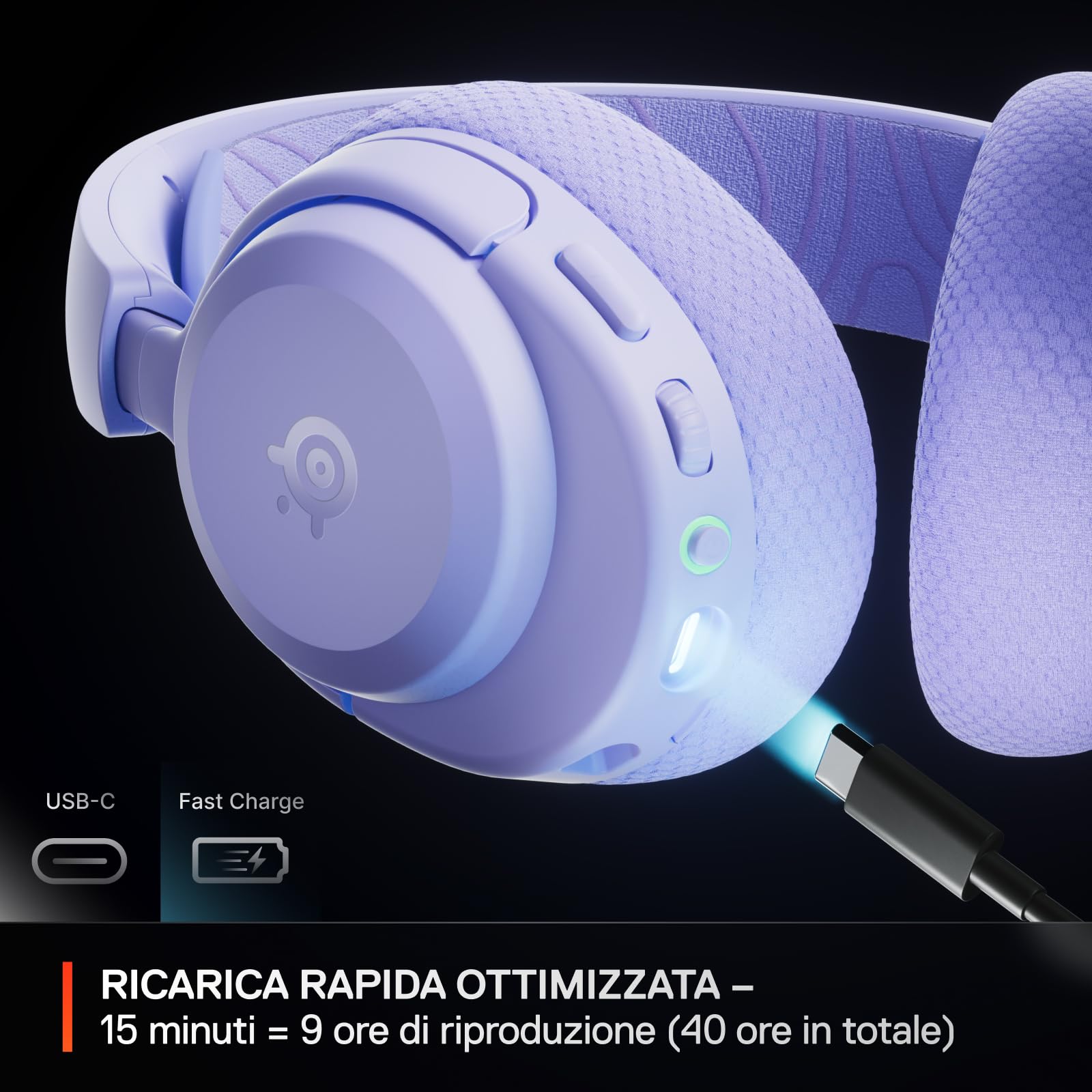 SteelSeries Arctis Nova 3X cuffie gaming Lavanda 40h