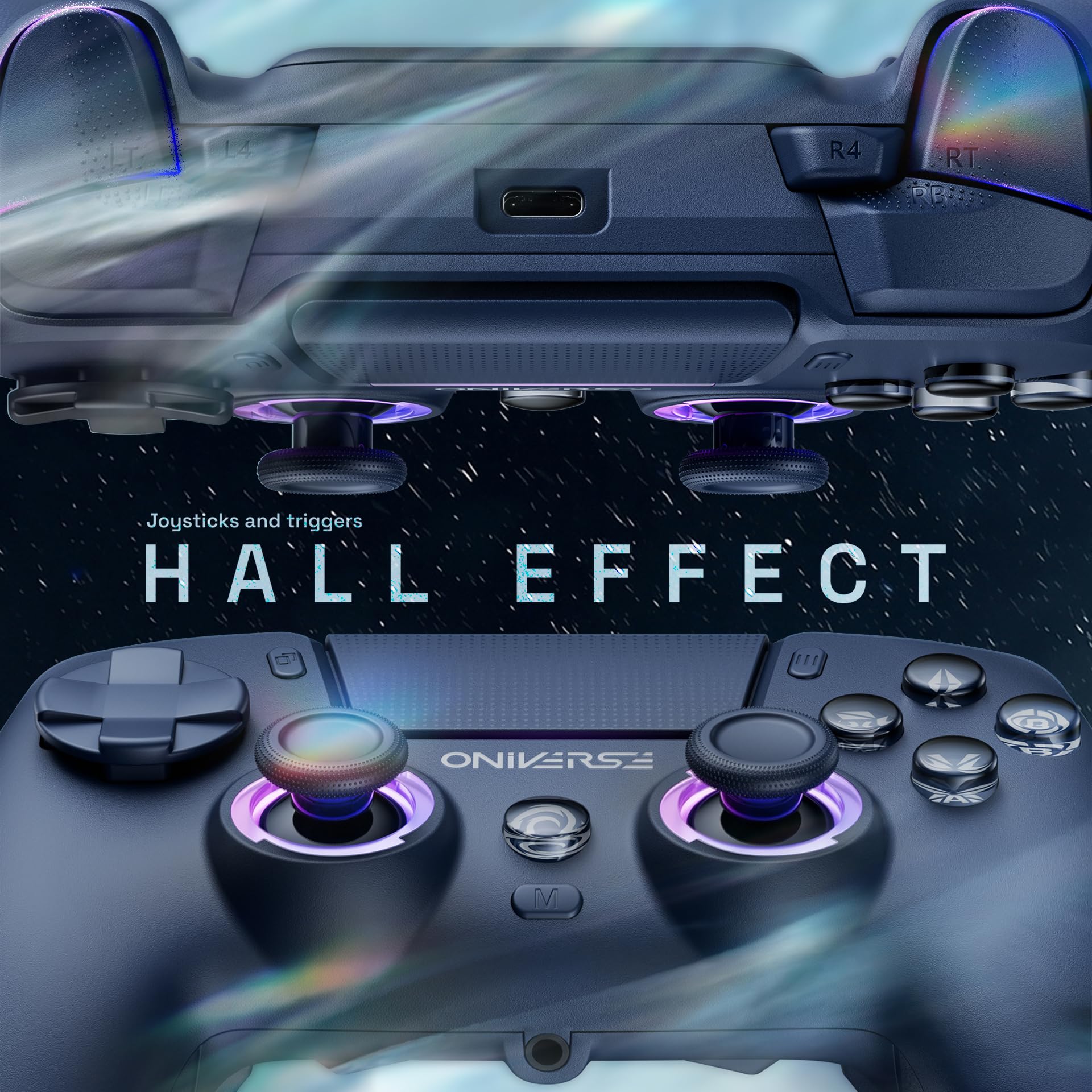 Oniverse Starion controller wireless PS5 blu Hall Effect