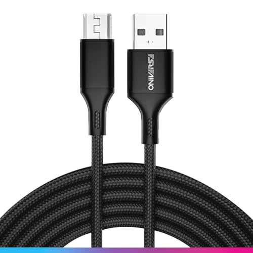 Oniverse Cavo Micro USB Intrecciato Nero 3 Metri 2.4A