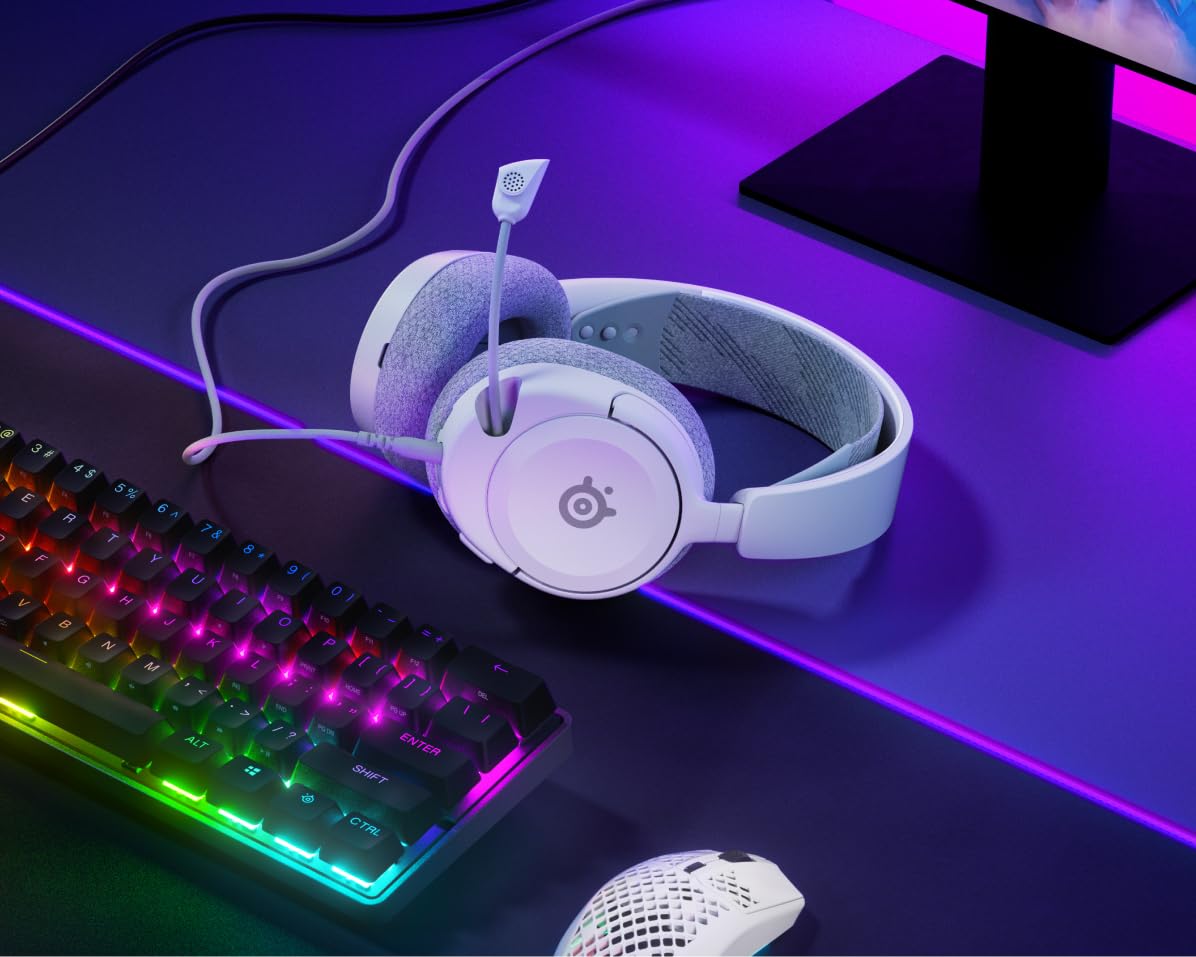 SteelSeries Arctis Nova 1 cuffie gaming bianco jack 3,5 mm audio 360