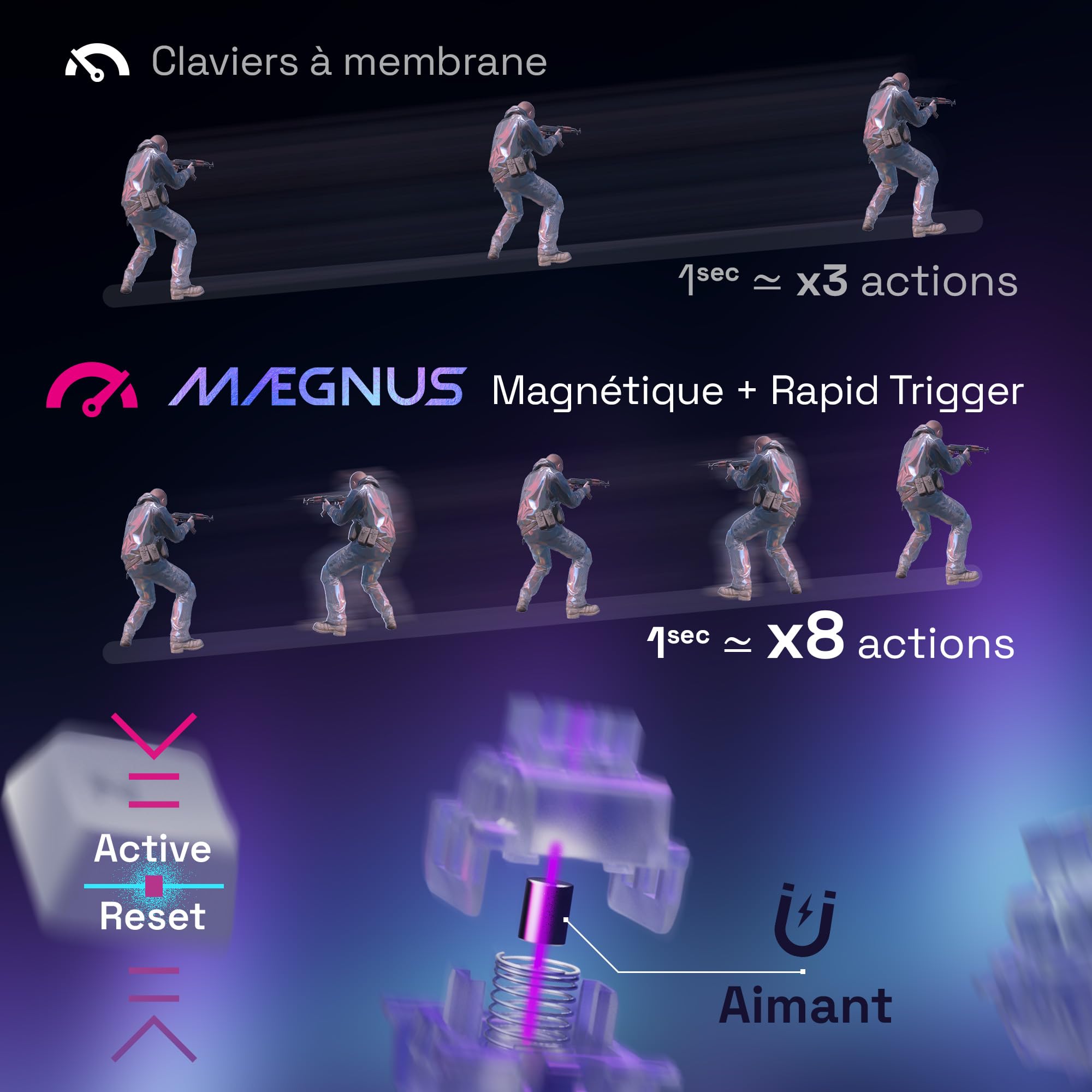 Oniverse Maegnus tastiera gaming magnetica 65% AZERTY bianca 8000Hz